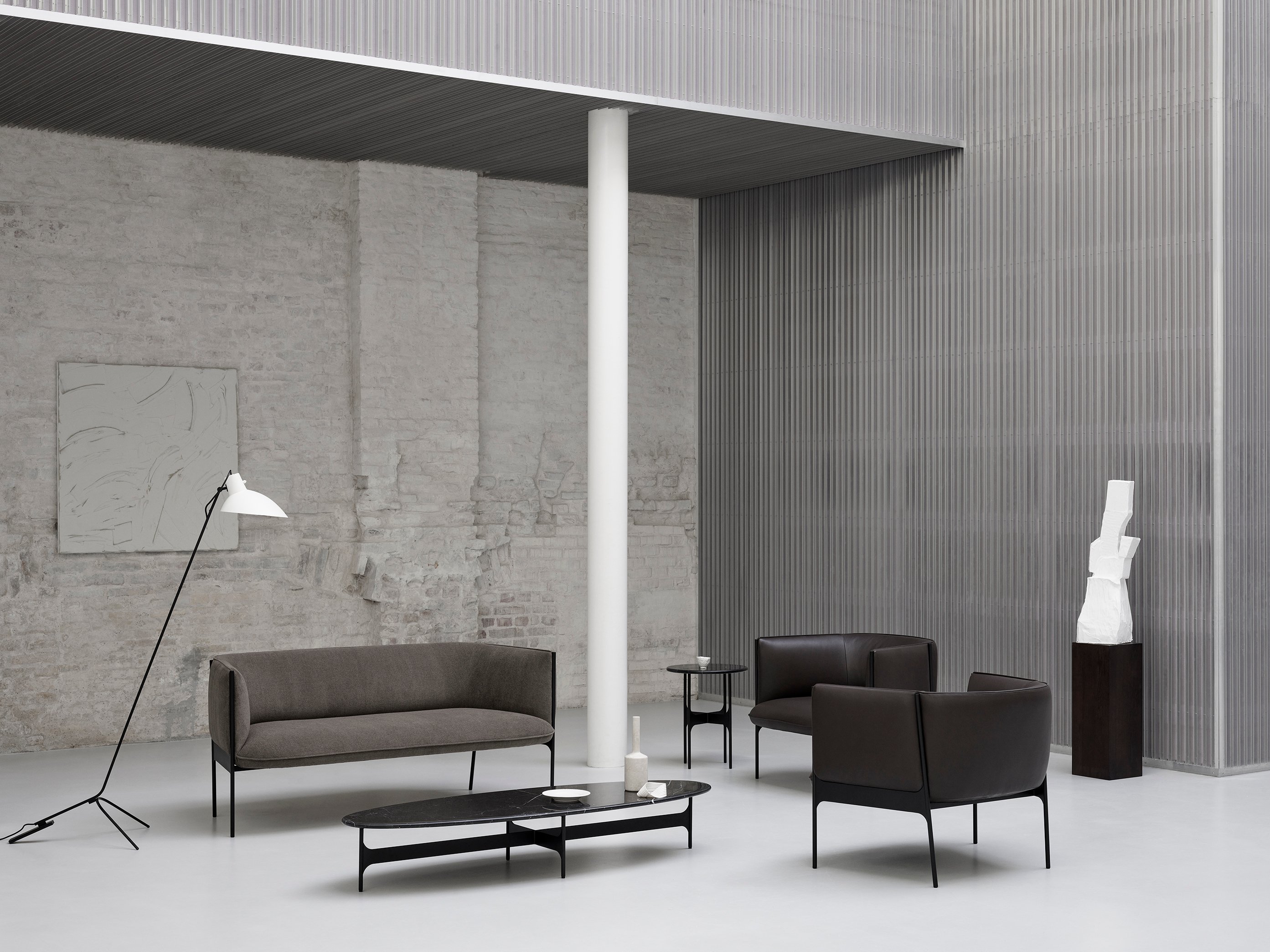 Floema Oval Coffee Table - Black Marble - Floor Stock