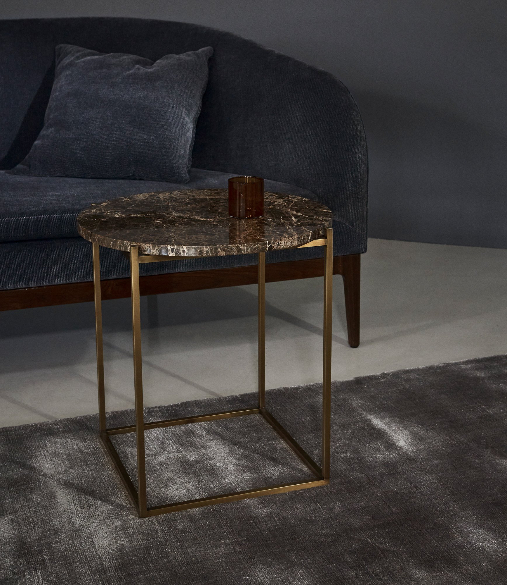 Circle Side Table - Nero Marquina Marble - Floor Stock