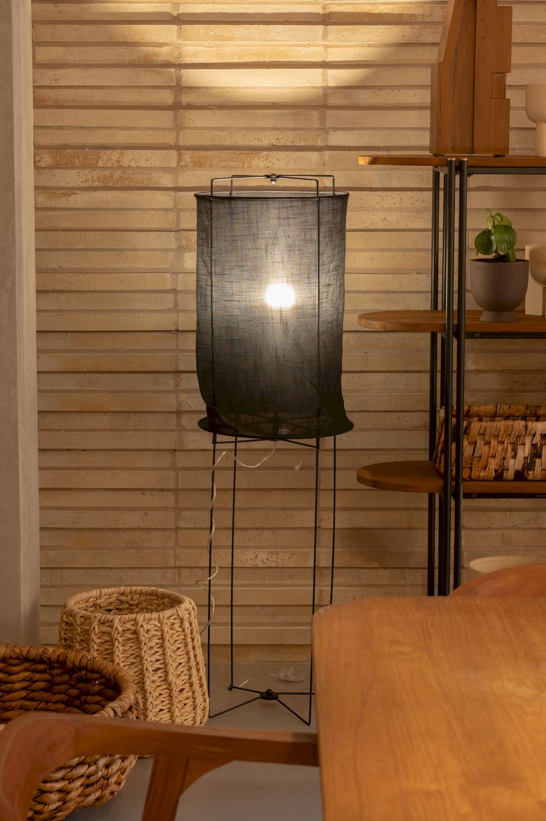 Padene Linen Floor Lamp - Floor Stock