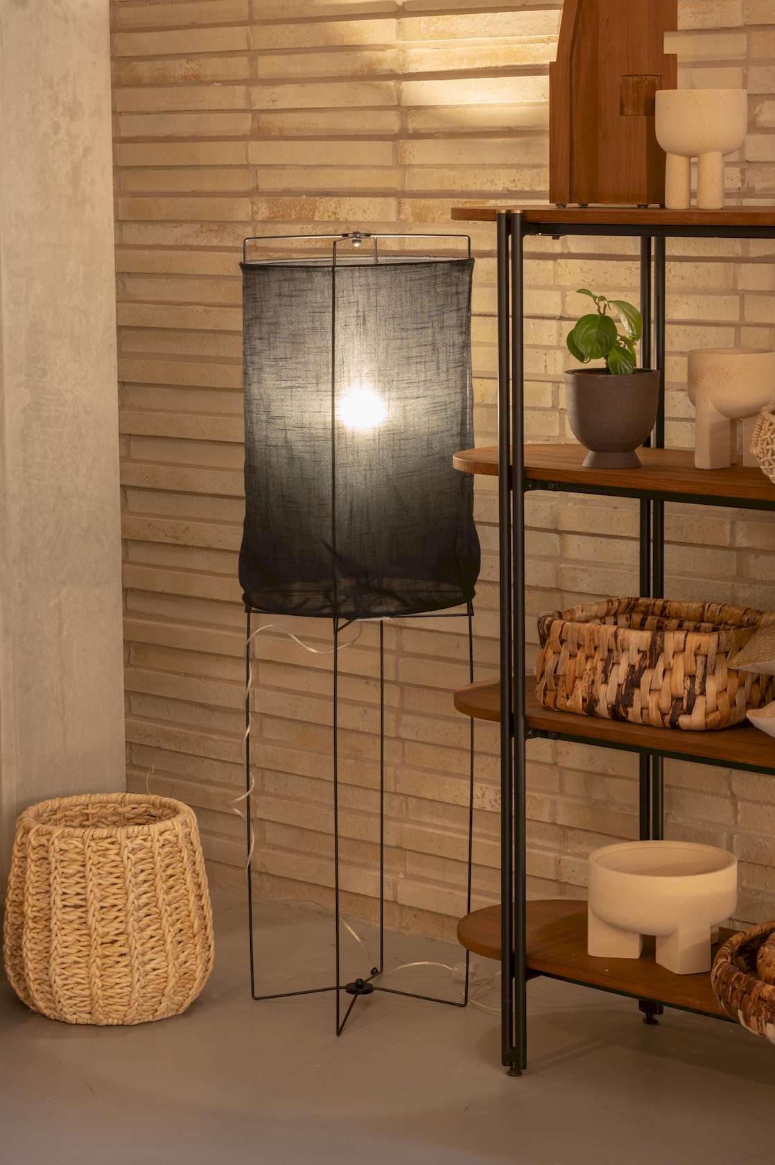 Padene Linen Floor Lamp - Floor Stock