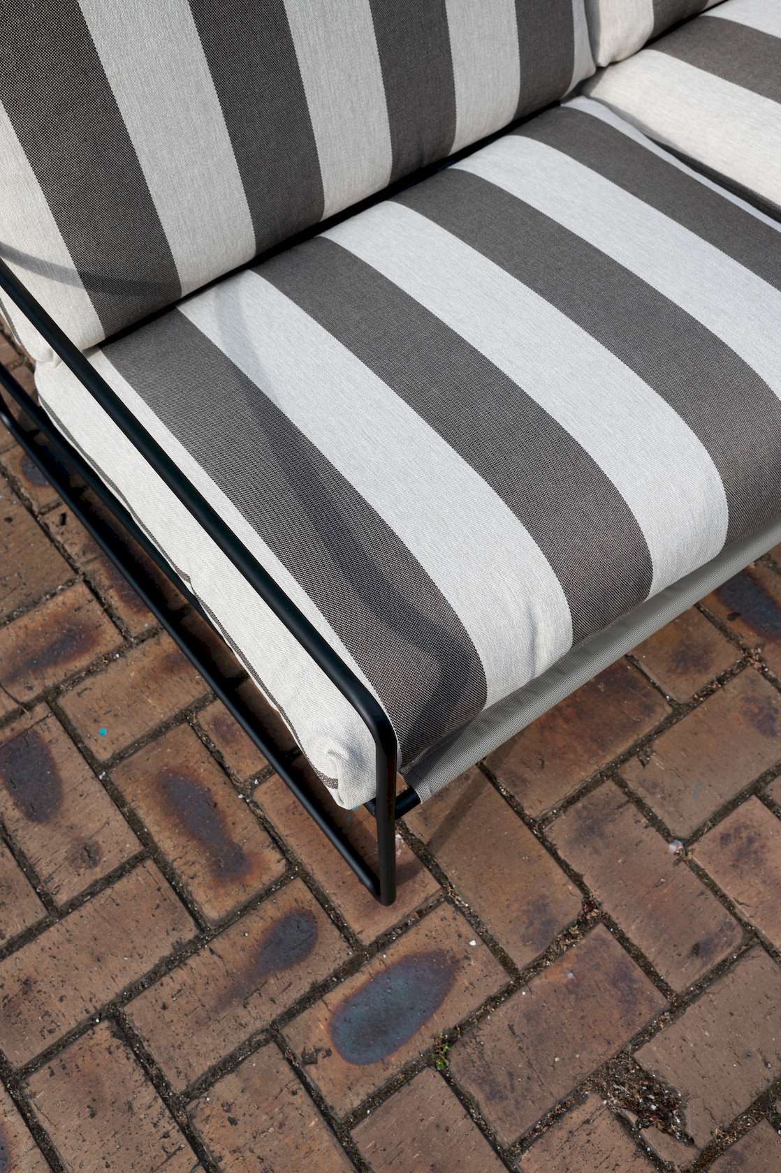 Desert Stripe 2 Seater Sofa - Black/Chocolate - Floor Stock