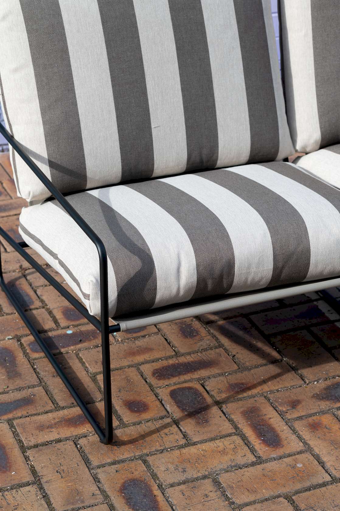 Desert Stripe 2 Seater Sofa - Black/Chocolate - Floor Stock