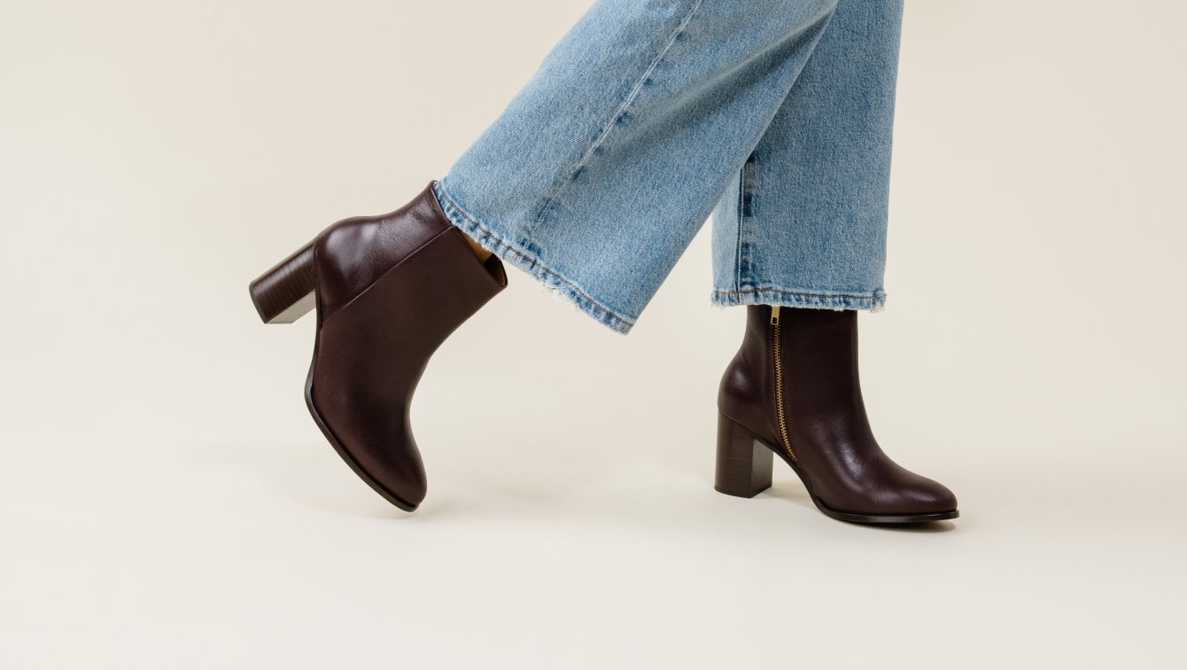 Nisolo Lia Heeled Bootie Almond