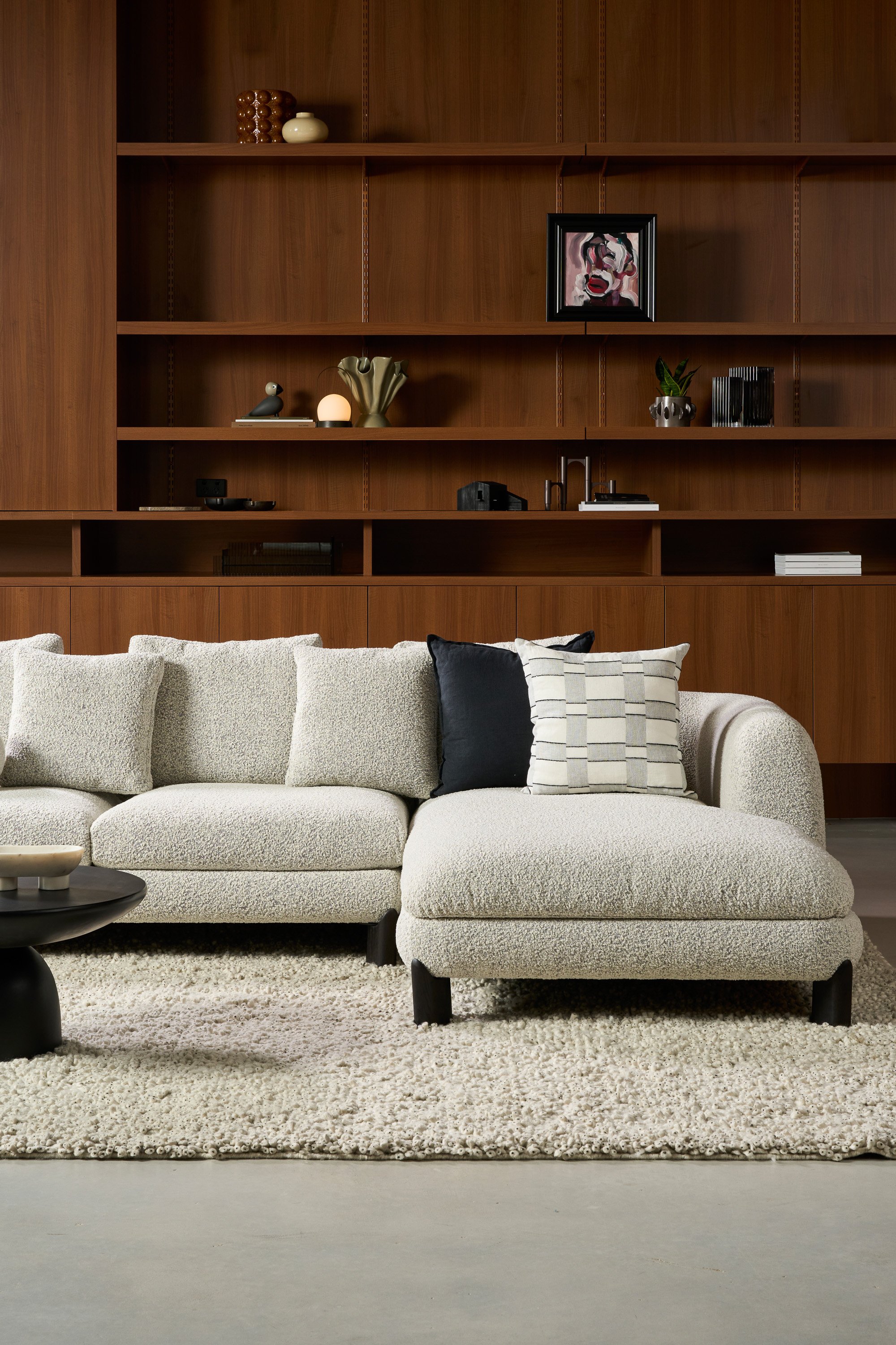 Morgan L Shape Sofa - Oreo Boucle - Floor Stock