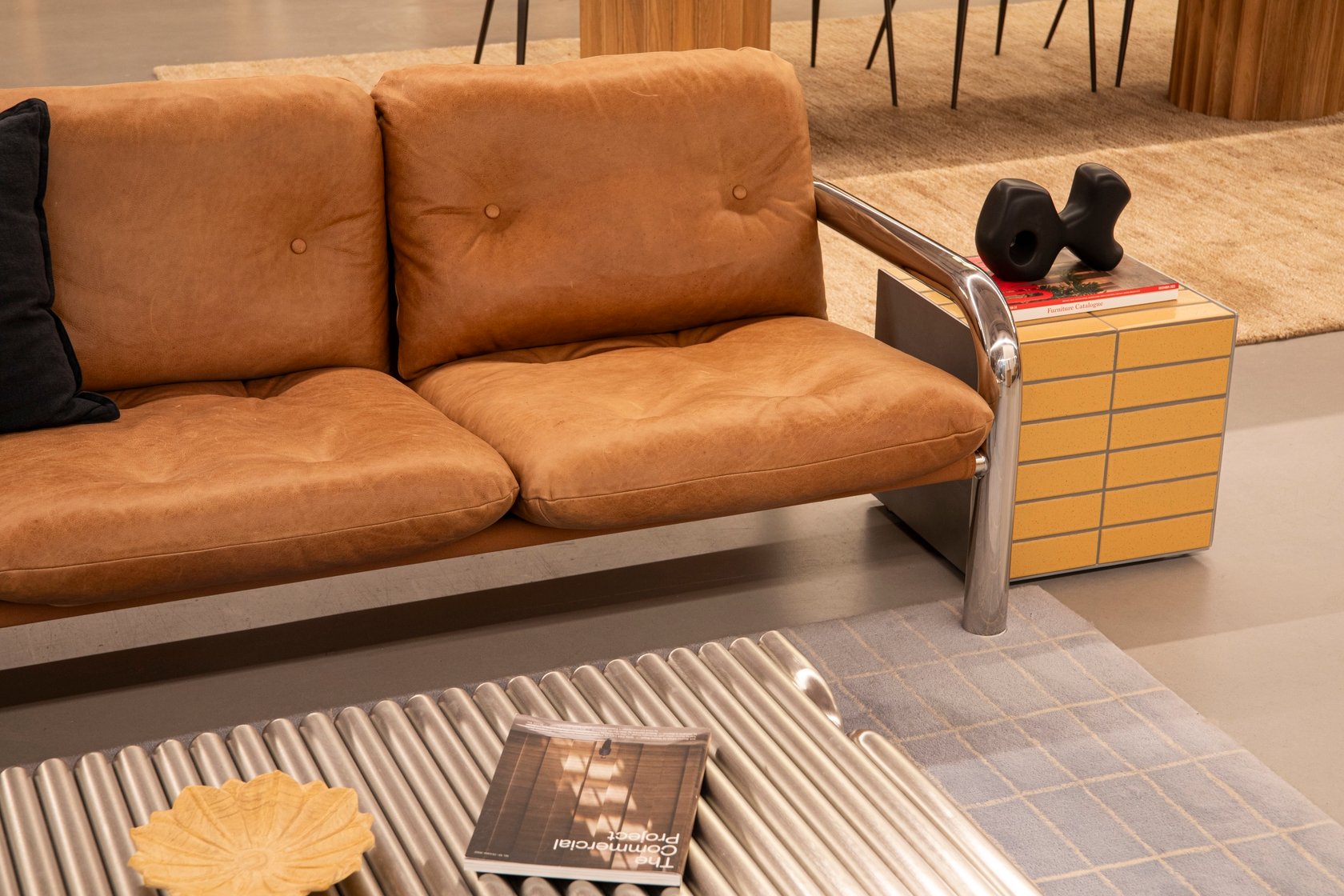 Rudolph 3 Seater Sofa - Butter Coco Brown Leather - Floor Stock