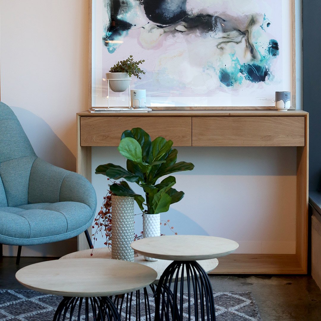 Ethnicraft Oak Nordic 2 Drawers Console - 1200mm - Natural Oak - Floor Stock