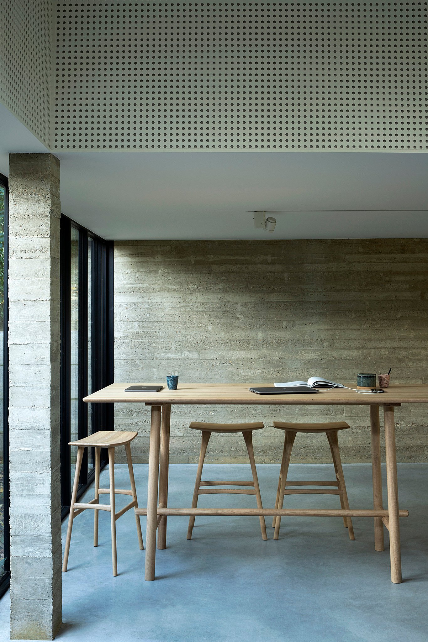 Ethnicraft Oak Osso Bar Stool - Natural Oak - Floor Stock