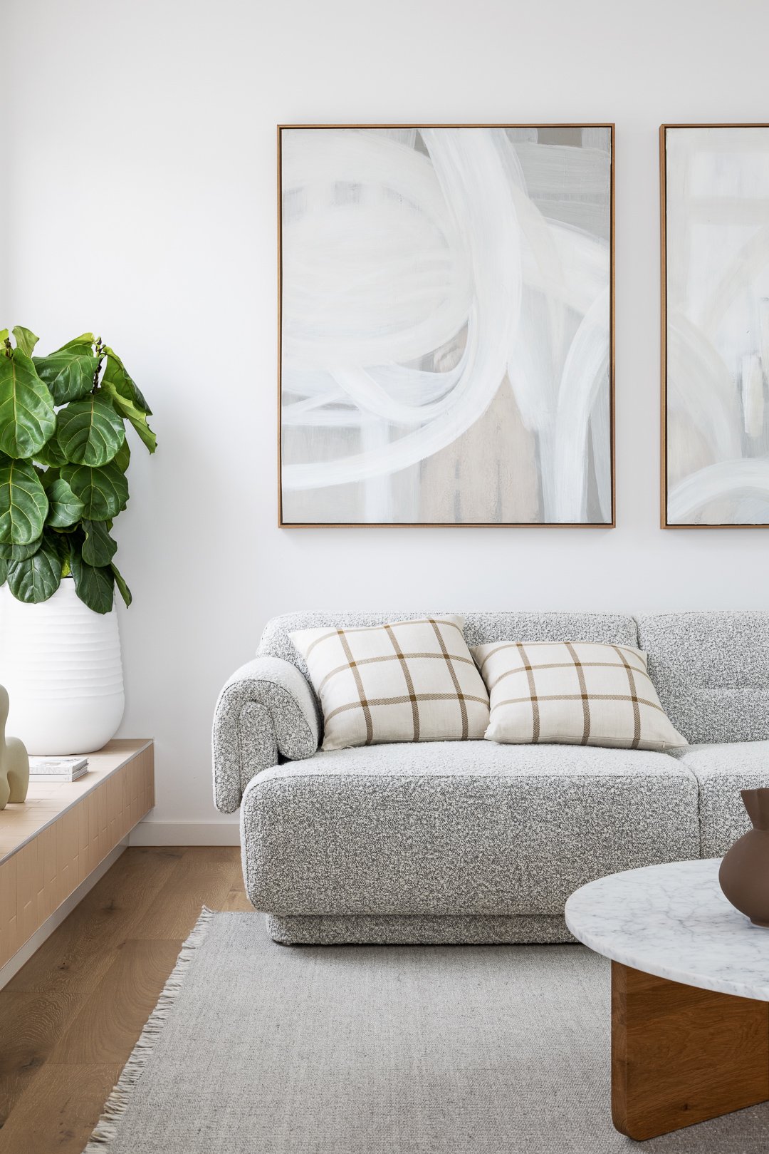 Hudson 3 Seater Sofa - Yarra Oreo Boucle - Floor Stock