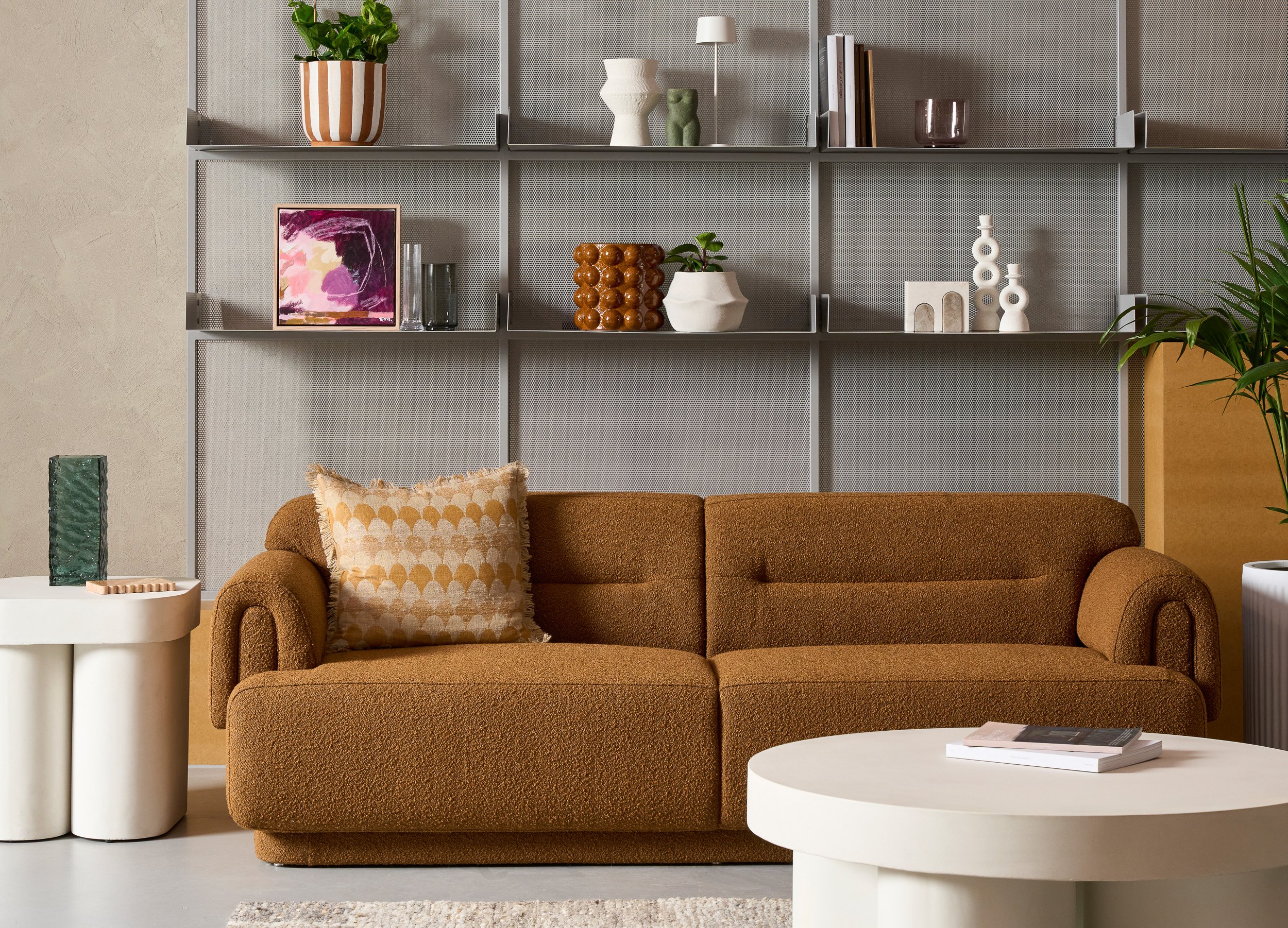 Hudson 3 Seater Sofa - Yarra Oreo Boucle - Floor Stock