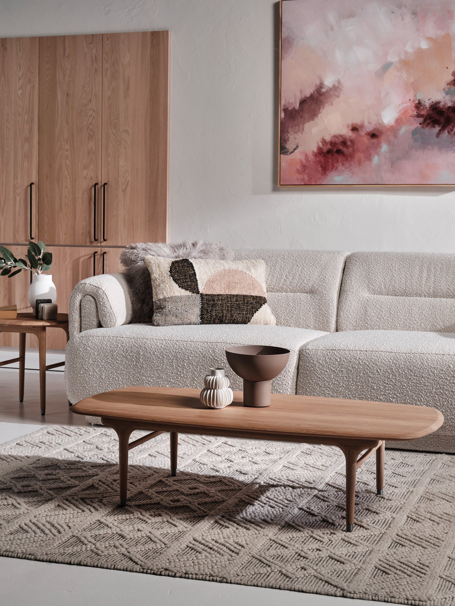 Hudson 3 Seater Sofa - Yarra Oreo Boucle - Floor Stock