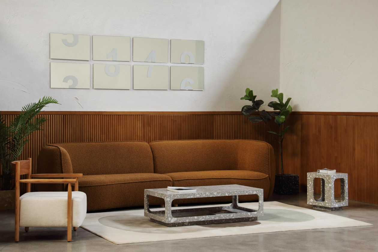 Oval Moon Side Table - Grey - Floor Stock