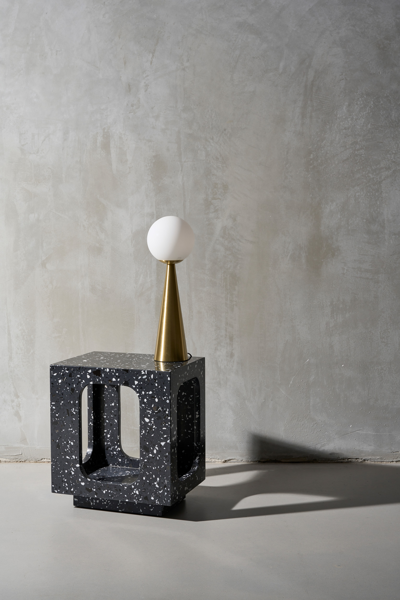 Oval Moon Side Table - Grey - Floor Stock