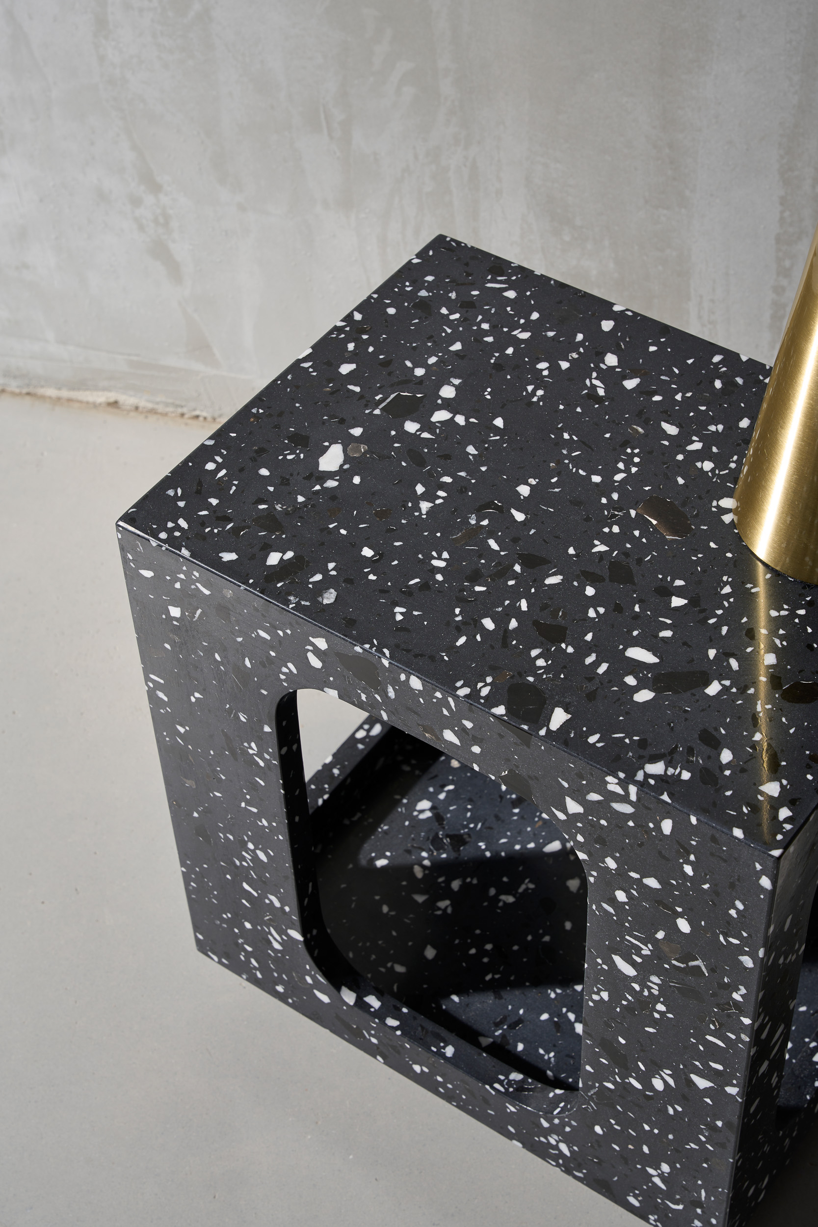 Oval Moon Side Table - Grey - Floor Stock