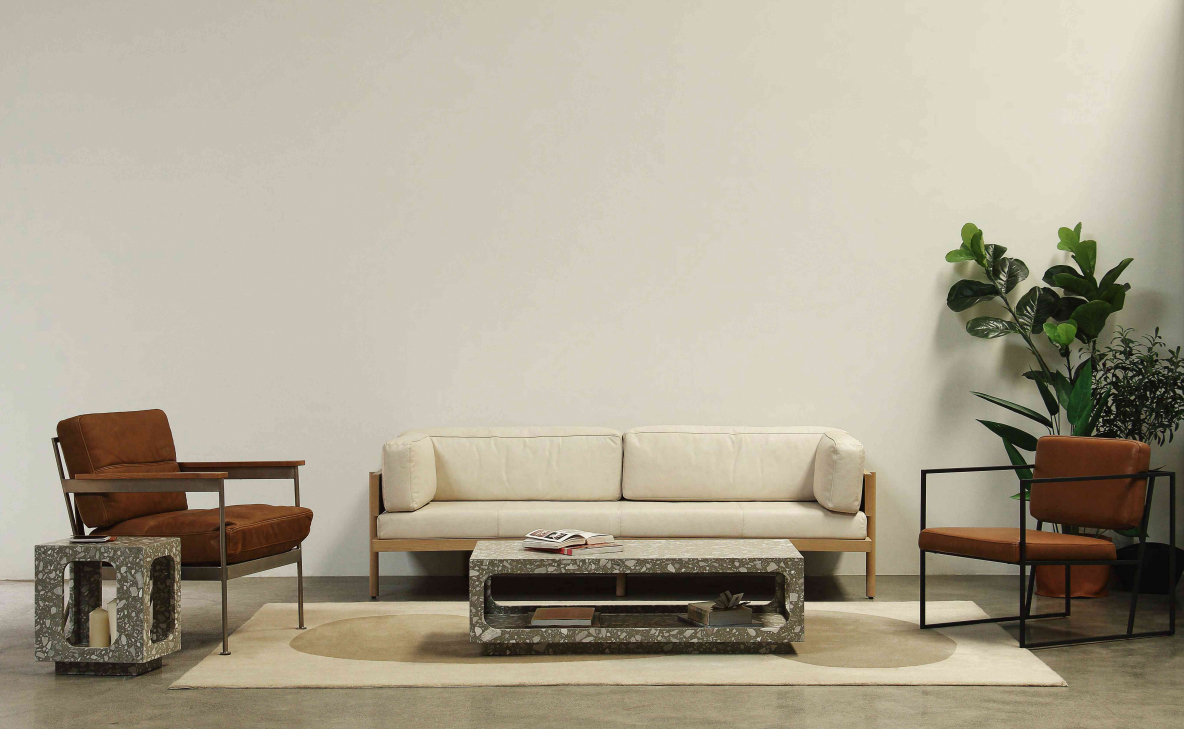 Oval Moon Side Table - Grey - Floor Stock