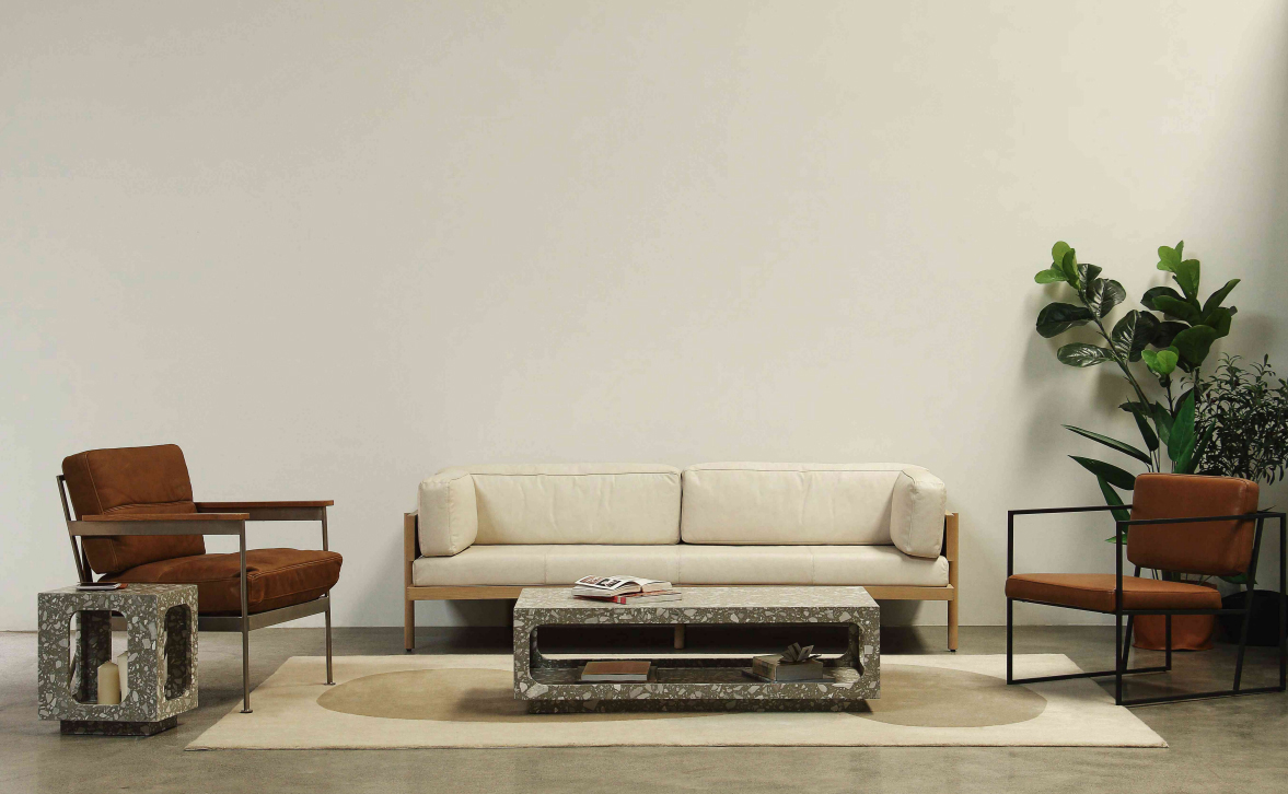 Oval Moon Side Table - Grey - Floor Stock