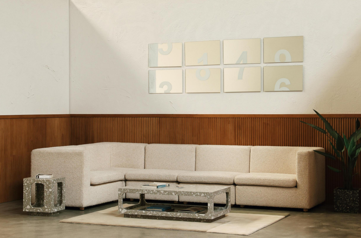 Oval Moon Side Table - Grey - Floor Stock