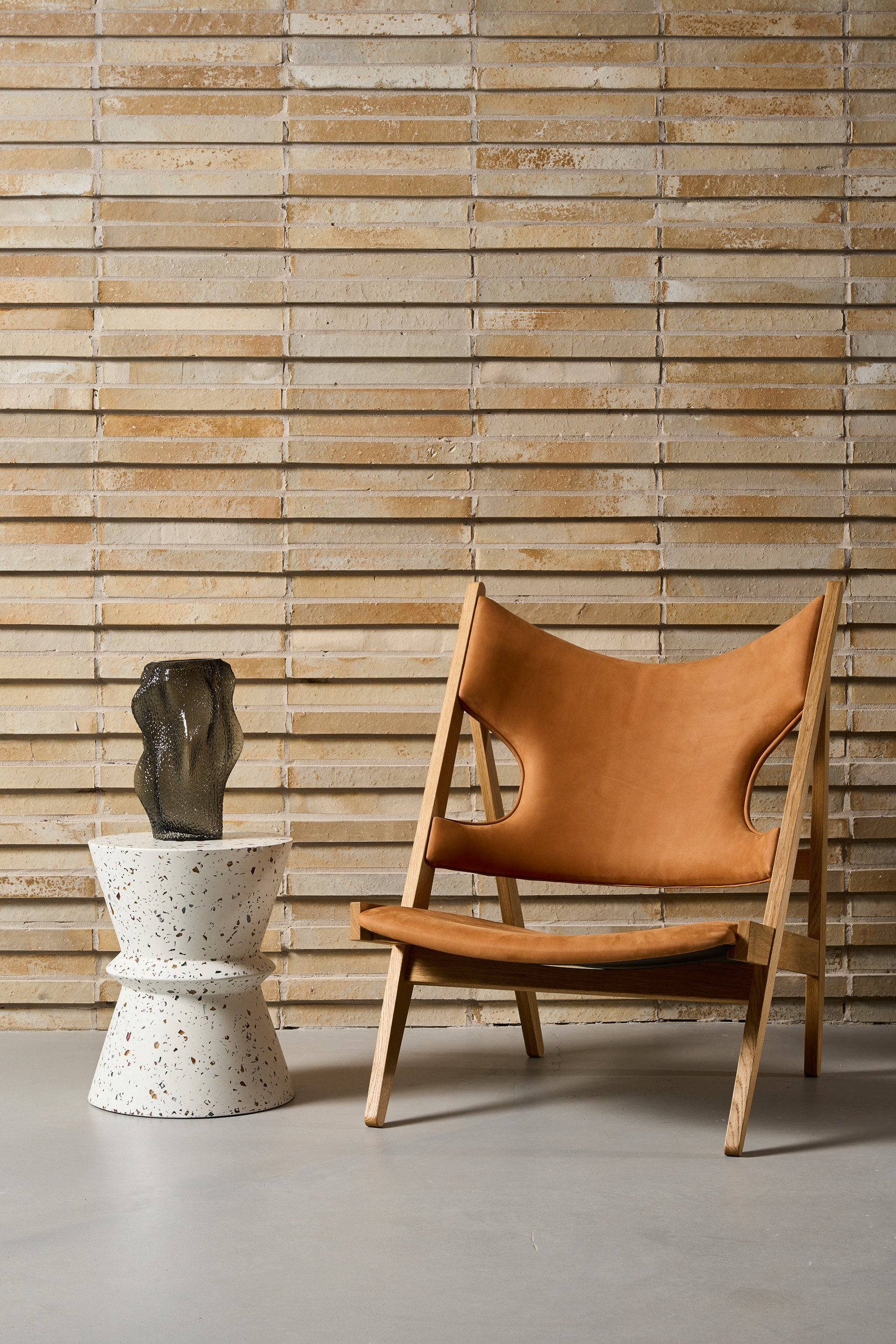 Lucy Round Stool/Side Table - White Concrete - Floor Stock