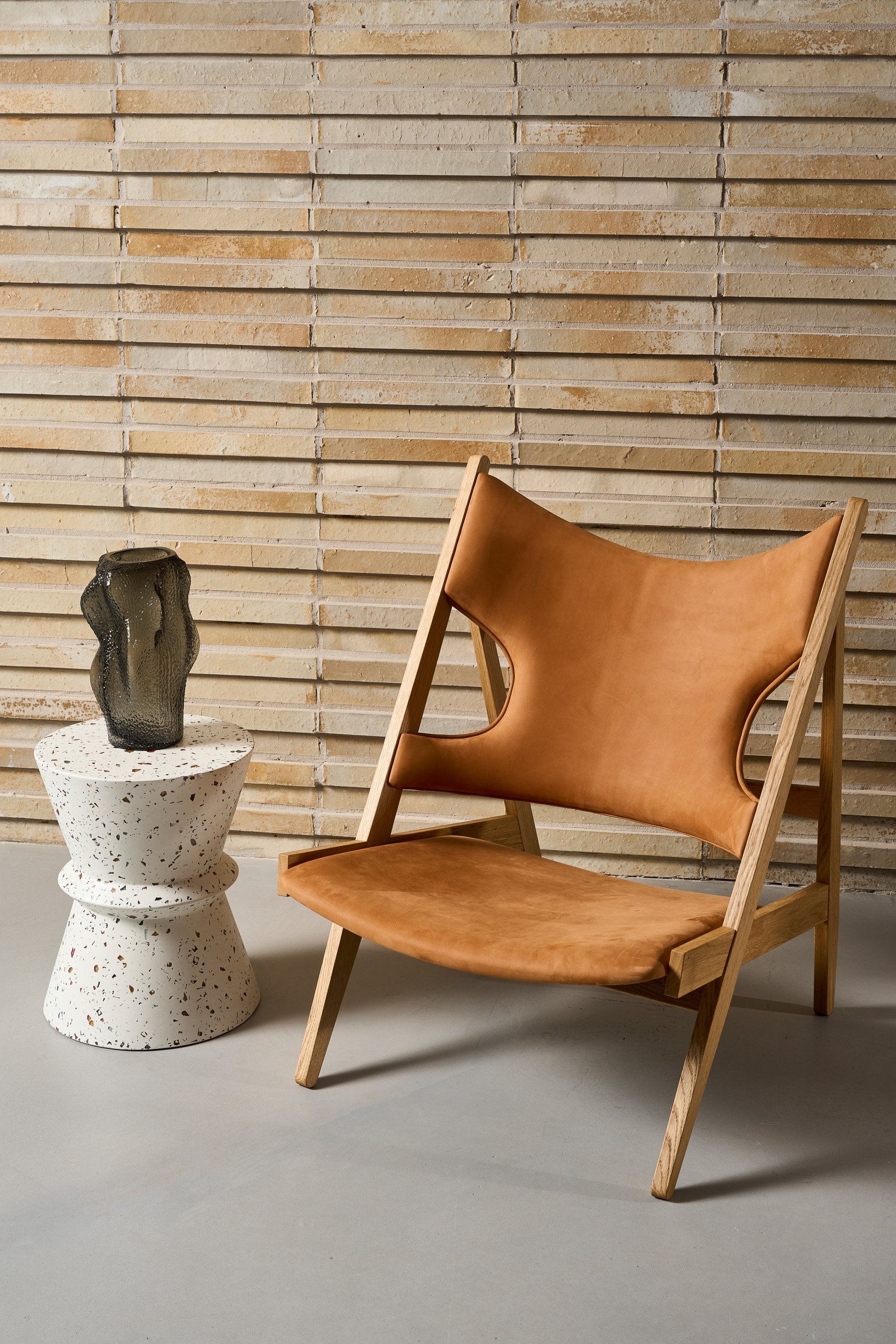 Lucy Round Stool/Side Table - White Concrete - Floor Stock