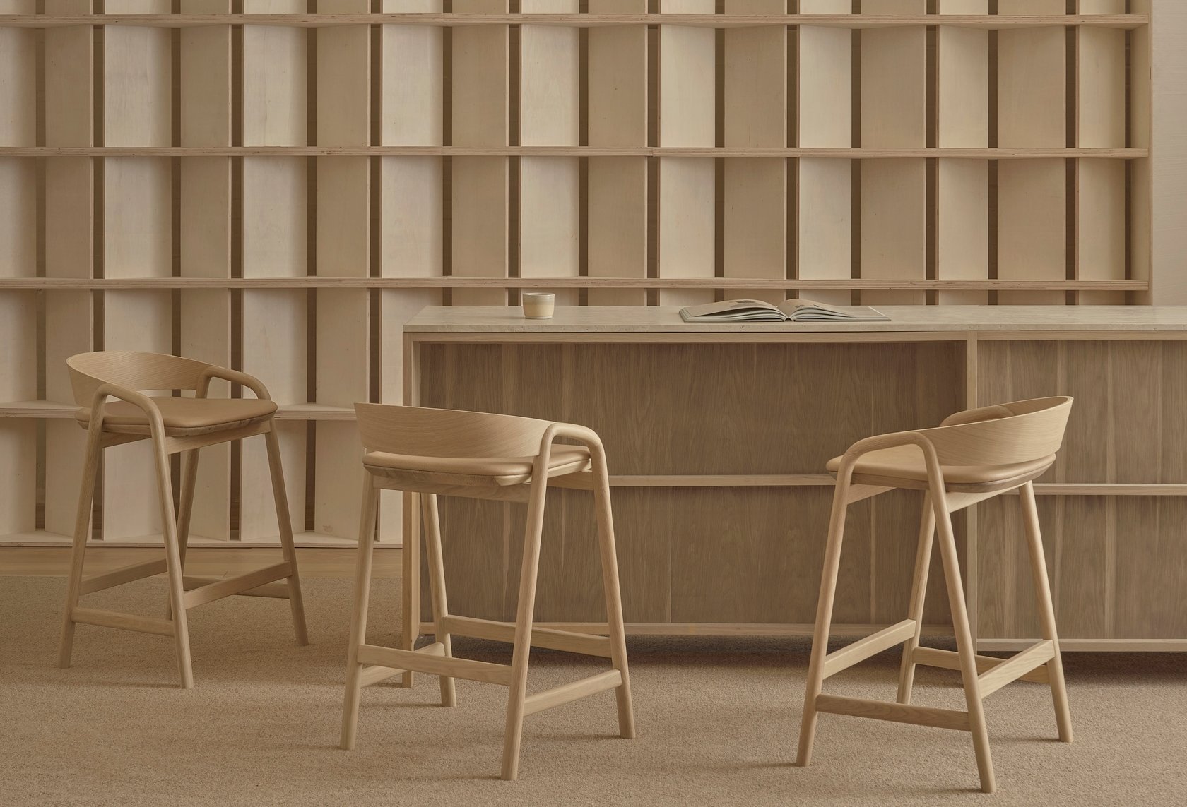 Inlay Counter Stool - Black - Charcoal-Alabama 007 - Floor Stock