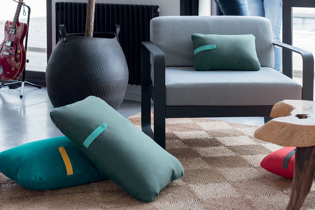 Fermob Bellevie Arm Chair - Flannel Grey - Acapulco Blue - Floor Stock