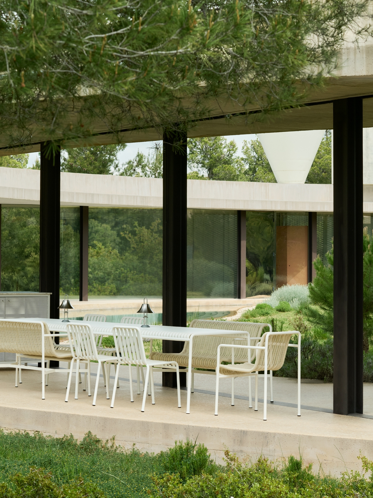 Palissade Cord Dining Bench with Armrest