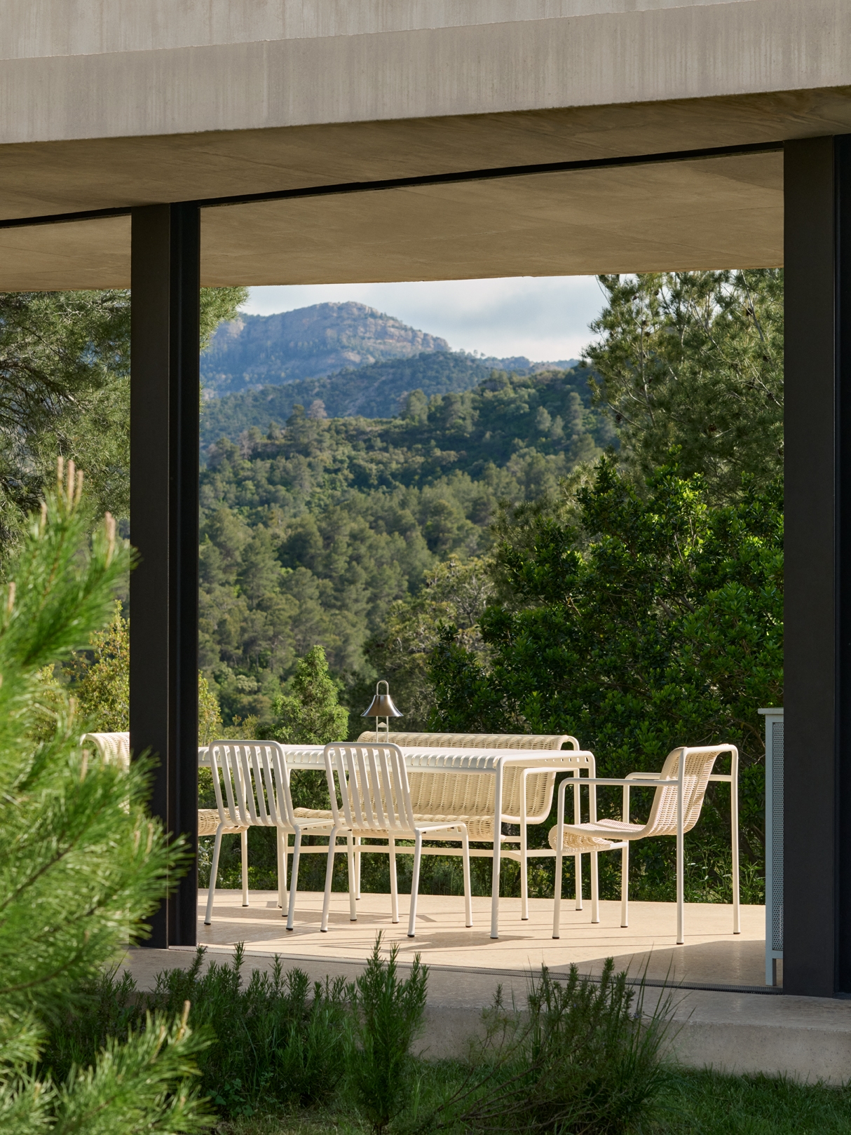 Palissade Cord Dining Bench with Armrest