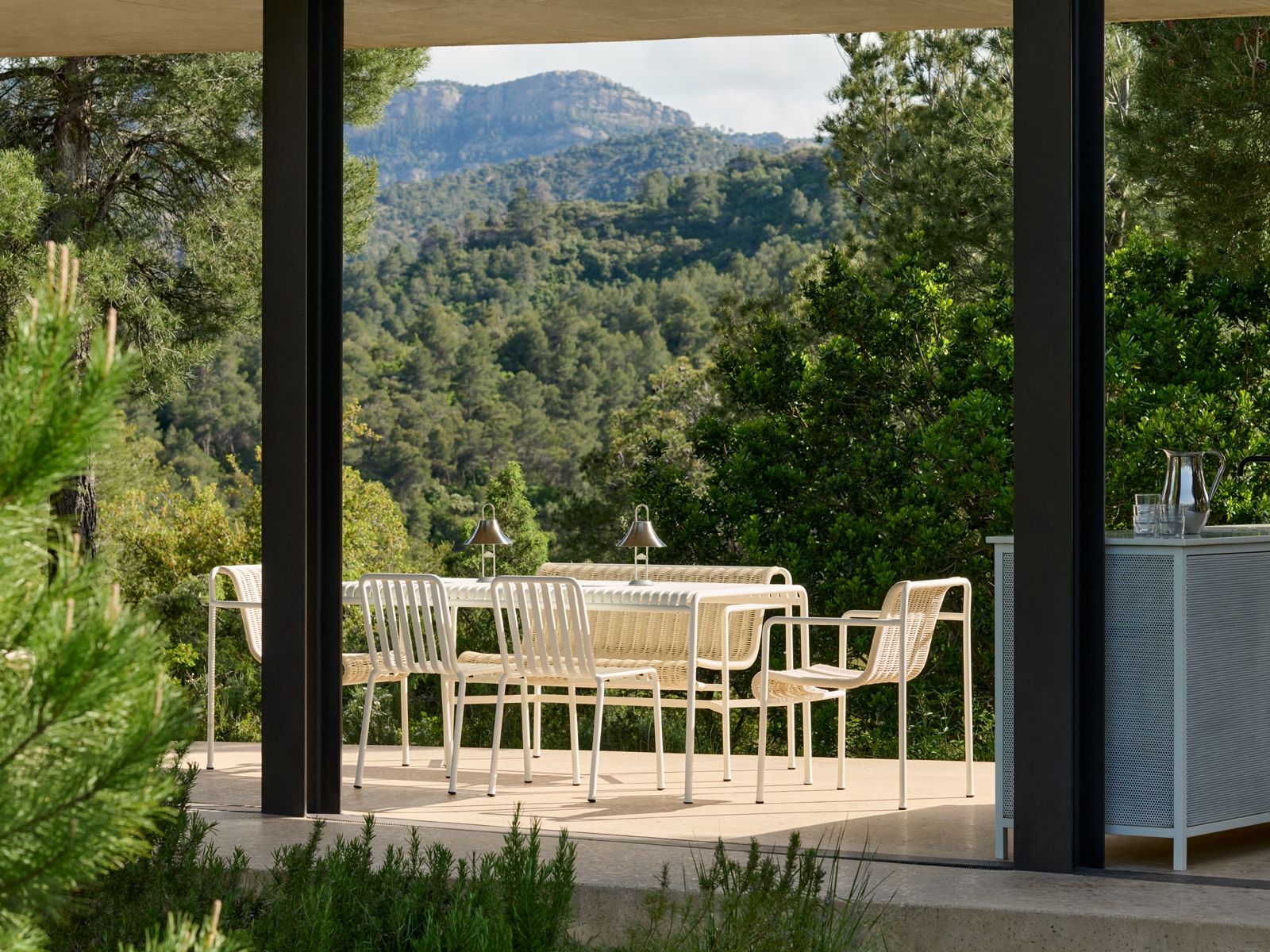 Palissade Cord Dining Bench with Armrest