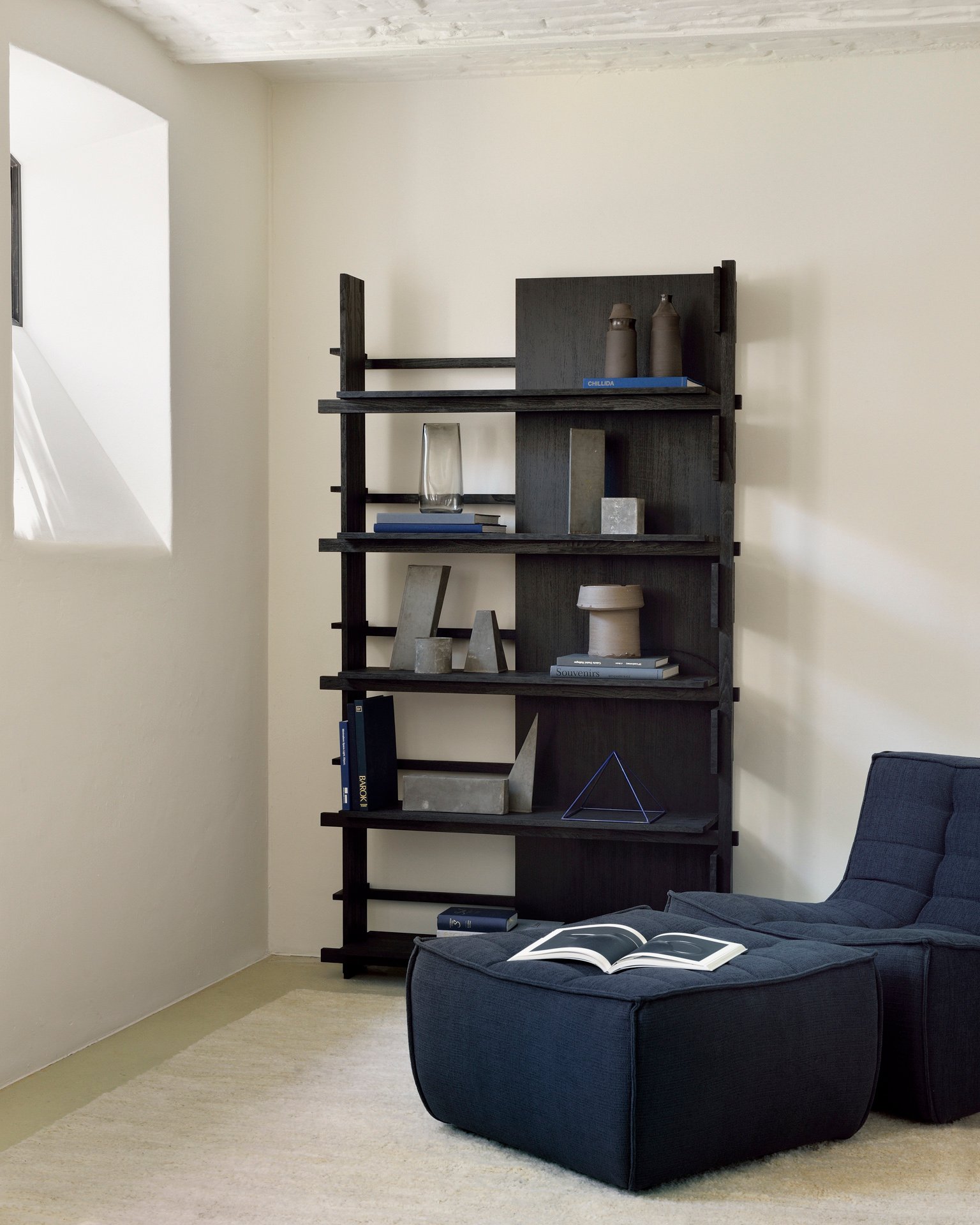 Ethnicraft N701 Footstool - Old Saddle - Floor Stock