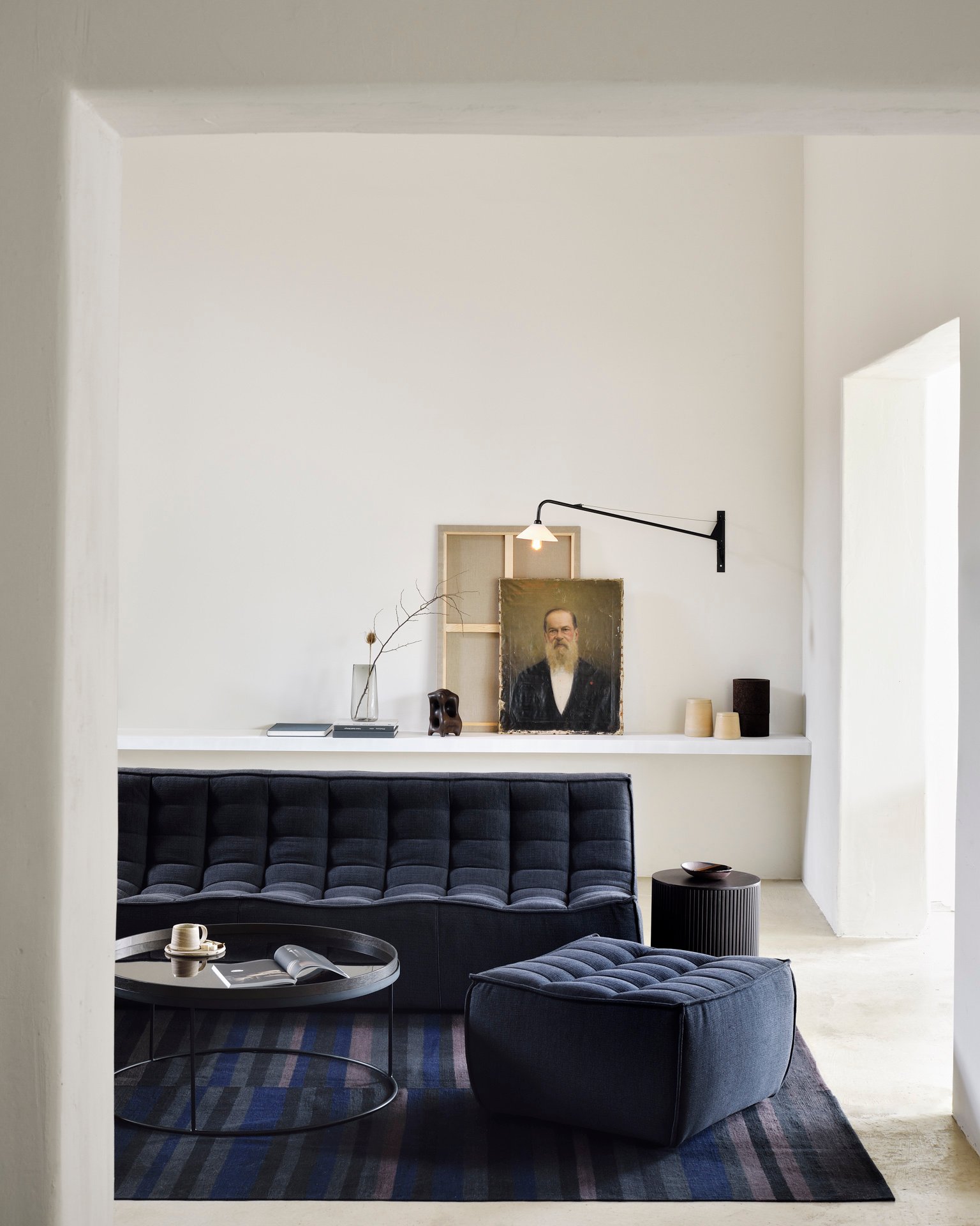 Ethnicraft N701 Footstool - Old Saddle - Floor Stock