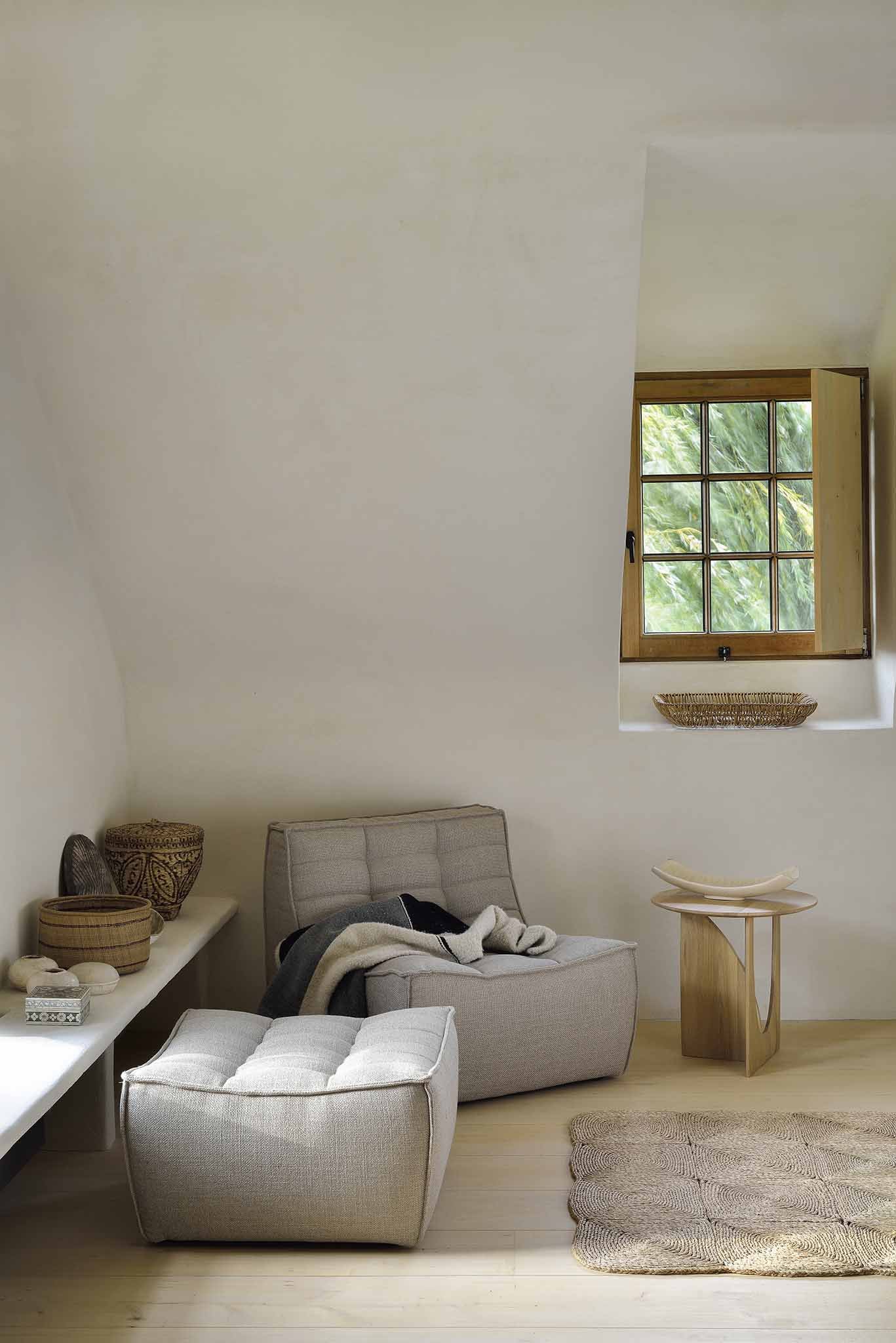 Ethnicraft N701 Footstool - Old Saddle - Floor Stock