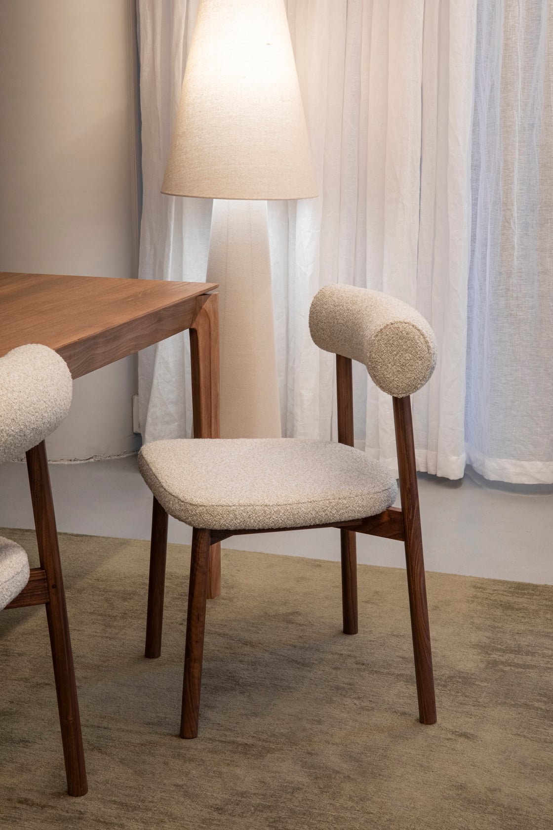 Orsen Dining Chair - White Oak/Cream Boucle - Floor Stock