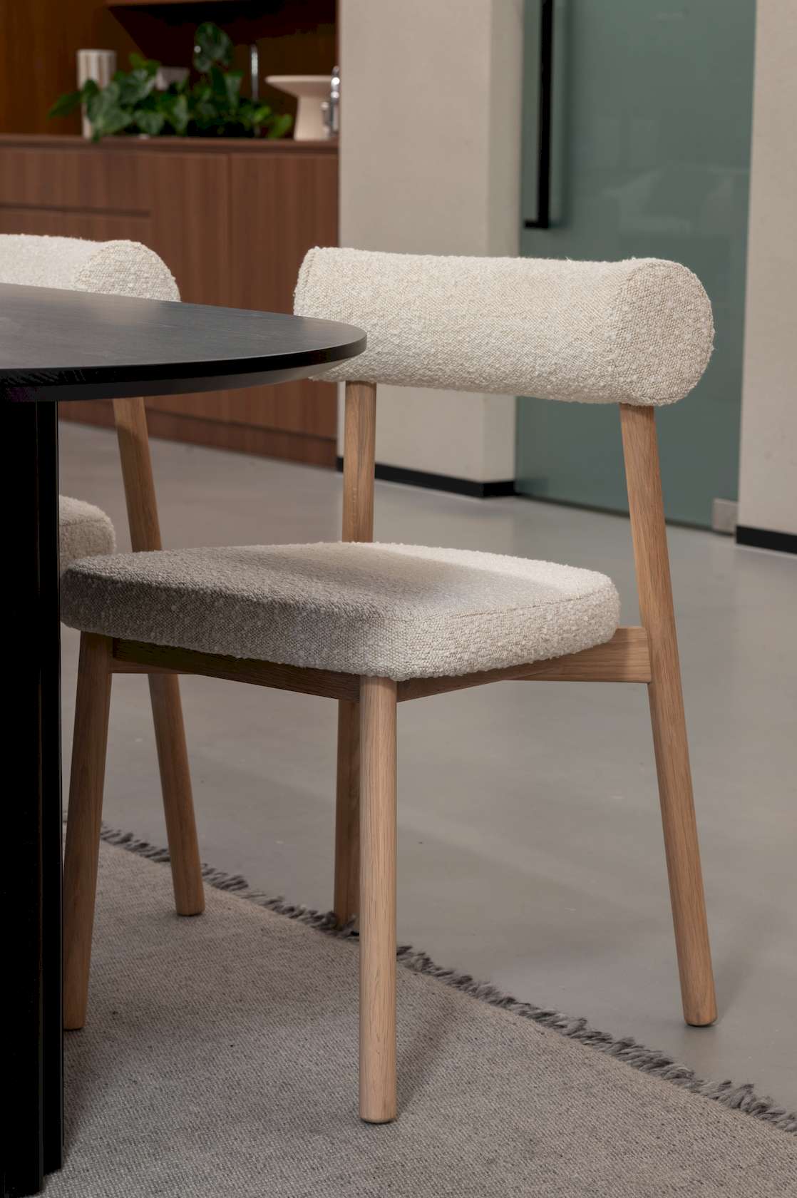 Orsen Dining Chair - White Oak/Cream Boucle - Floor Stock