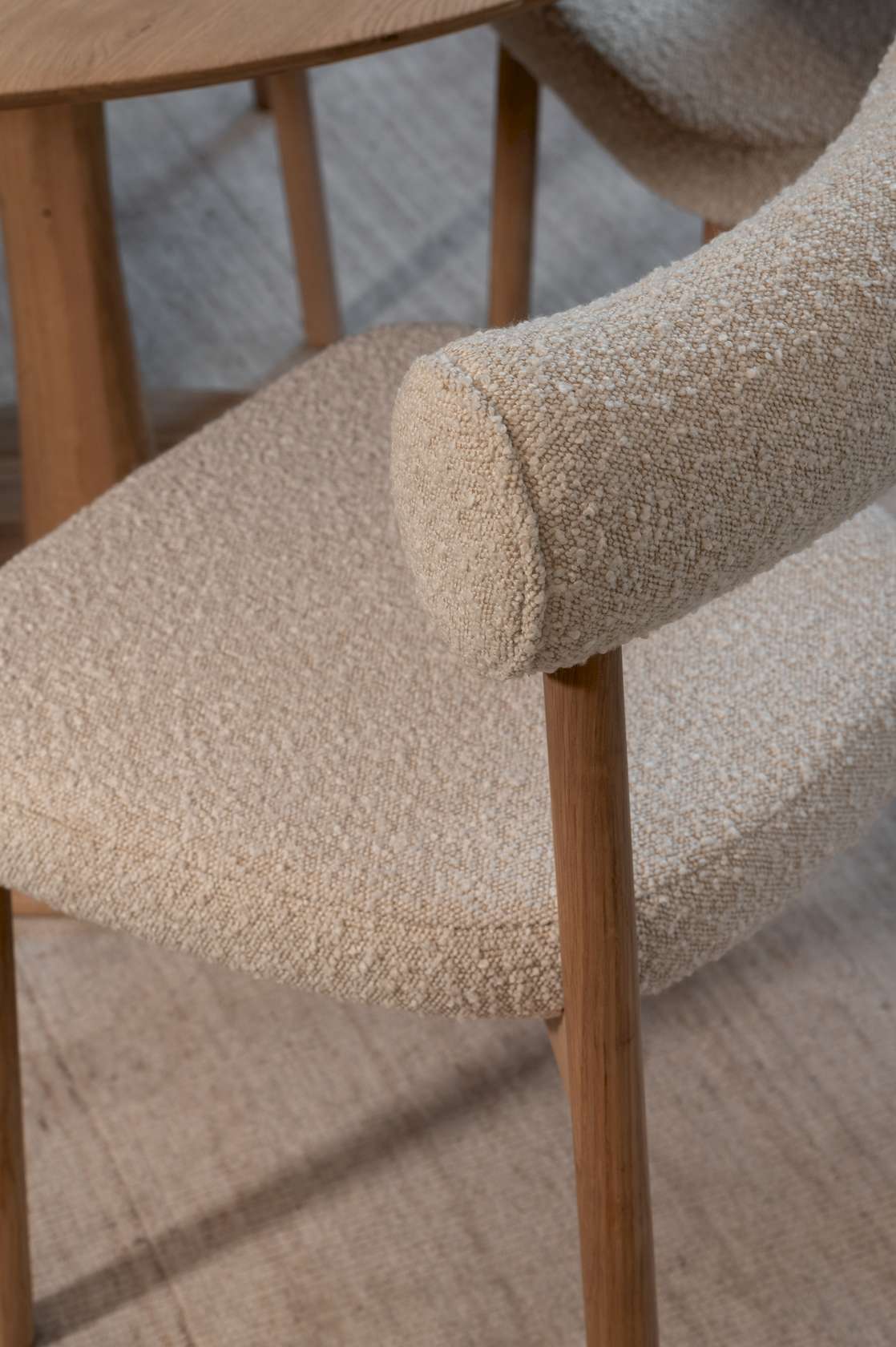 Orsen Dining Chair - White Oak/Cream Boucle - Floor Stock