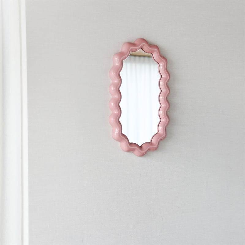 Zigzag Rectangular Mirror - Medium - Green - Floor Stock