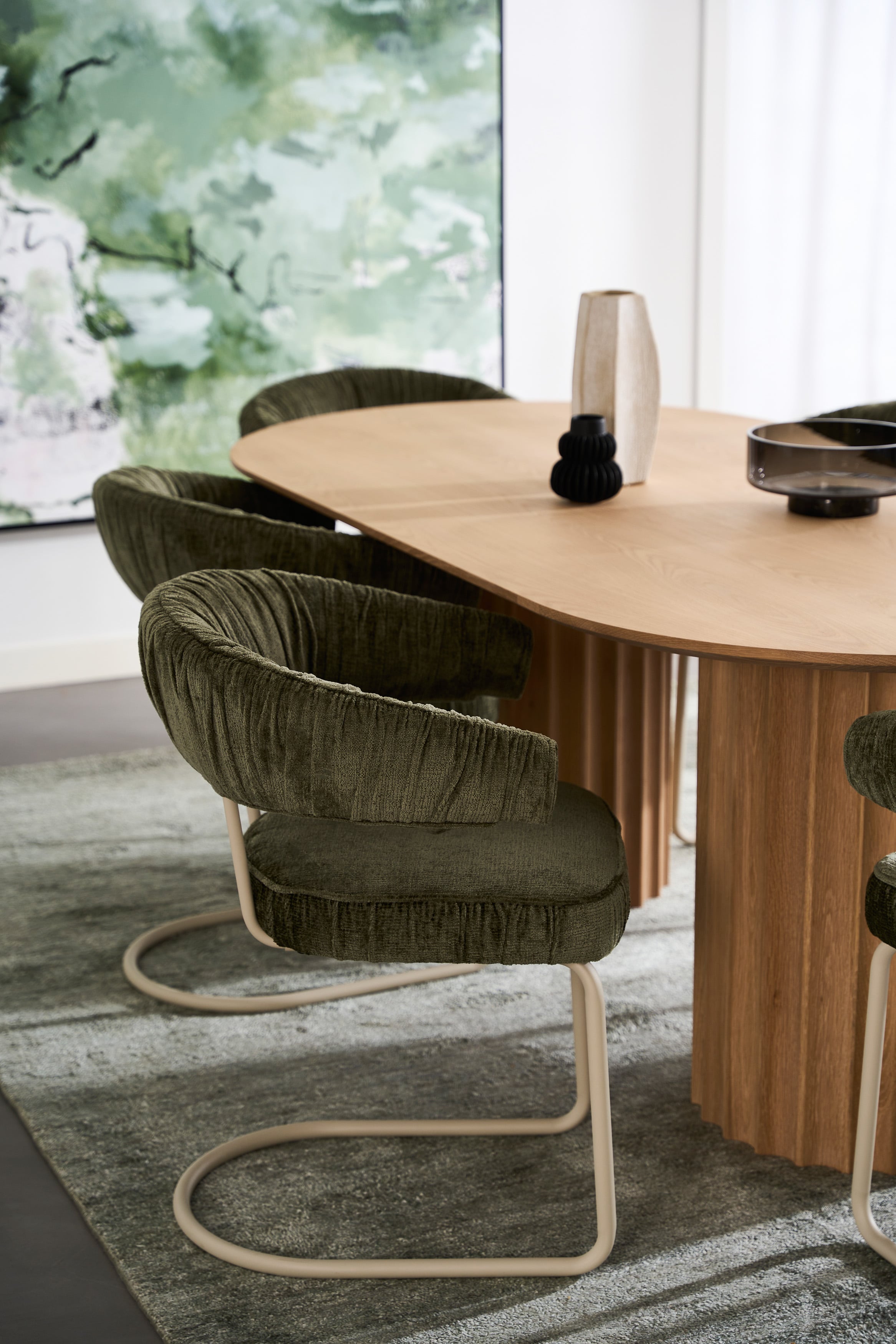 Carrie Arm Chair - Pickle - White - Floor Stock