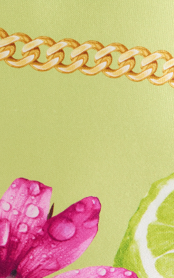 Silk Mini Skirt - Lime Chilli Chain Print