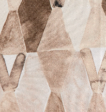 Relaxed Silk Drawstring Pant - Beige/Chocolate Painted V Monogram