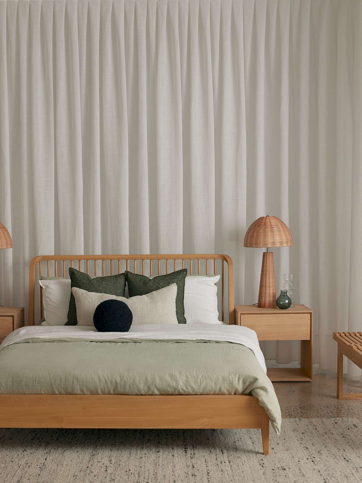 Ethnicraft Oak Spindle King Bed - Natural Oak - Floor Stock