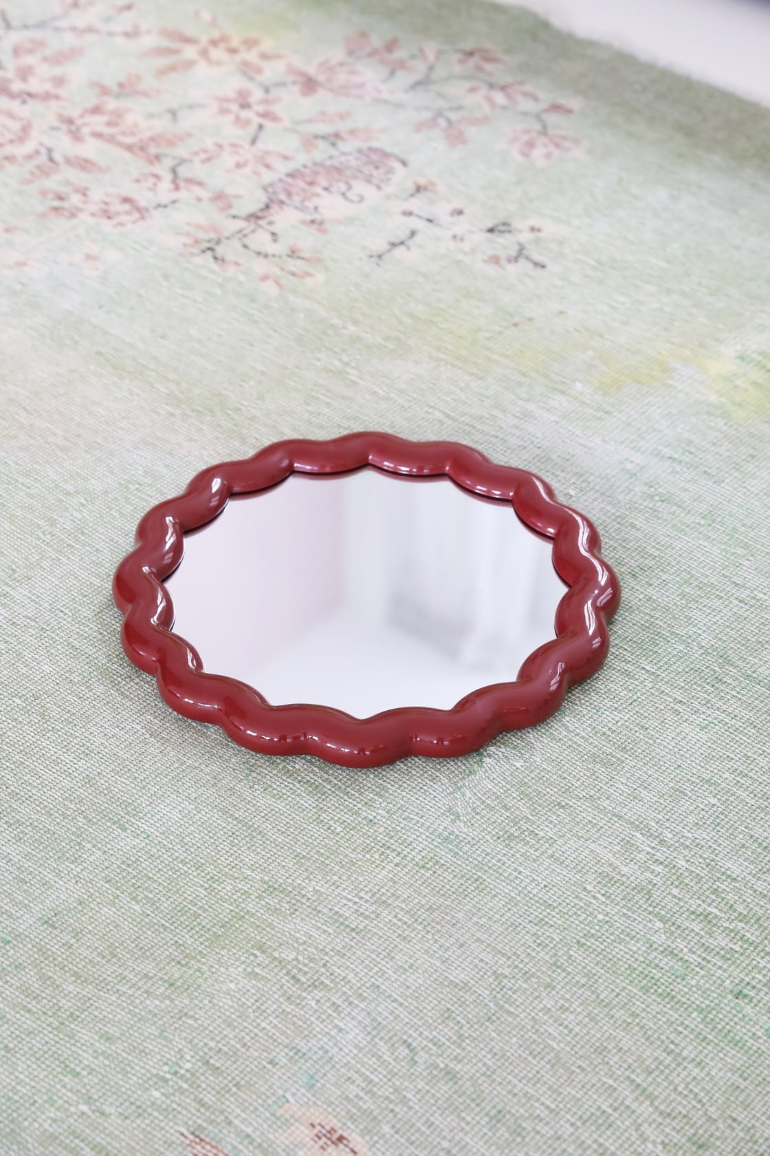 Zigzag Round Mirror - Large - Pink - Floor Stock