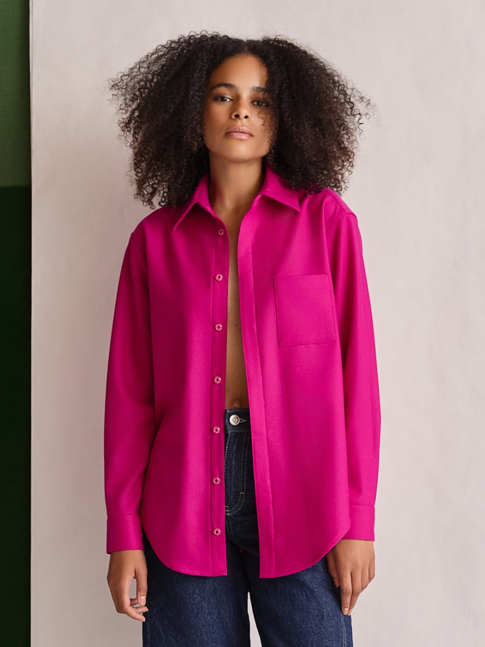 The New Oxford (Hot Hot Pink Merino Wool)