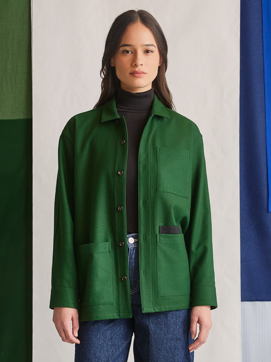 The Merino Chore Coat (Exacting Green Merino Wool)