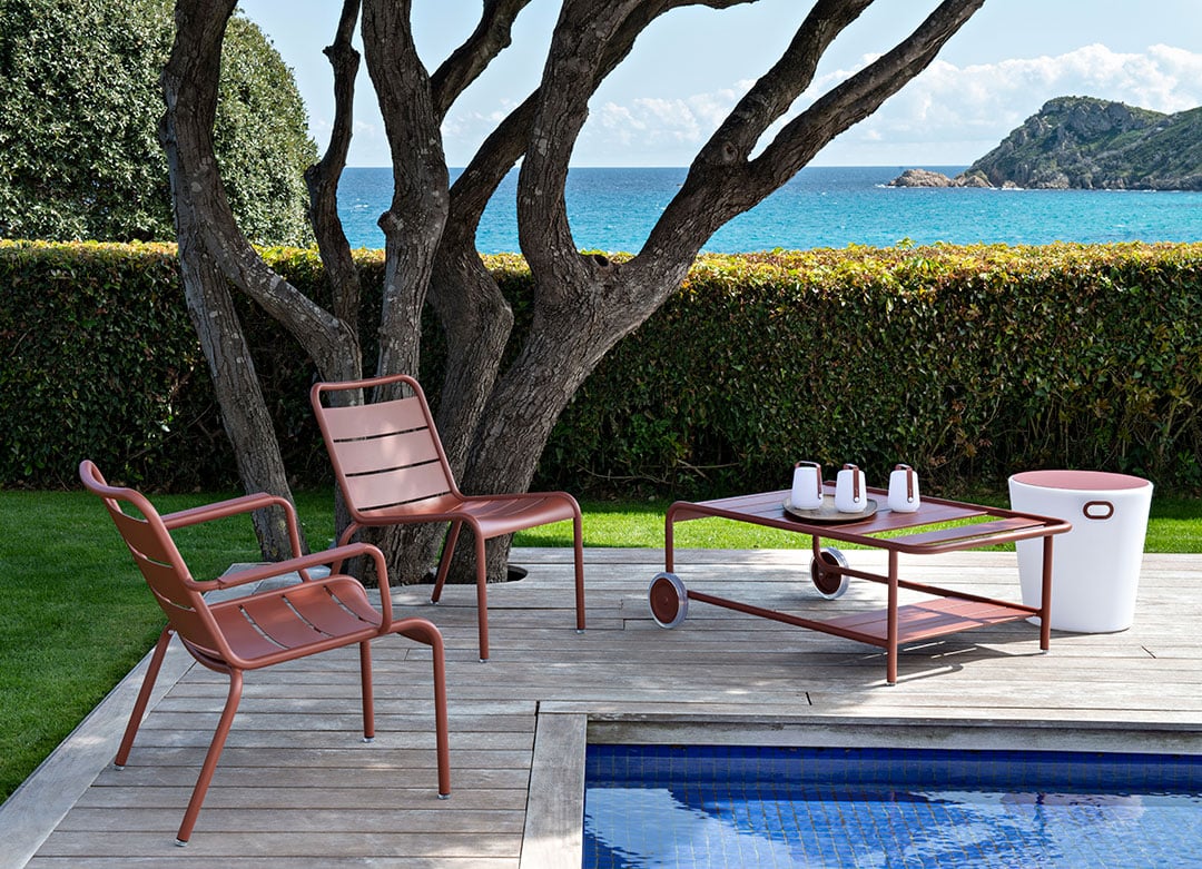 Fermob Luxembourg Low Table with Casters - Cactus - Floor Stock