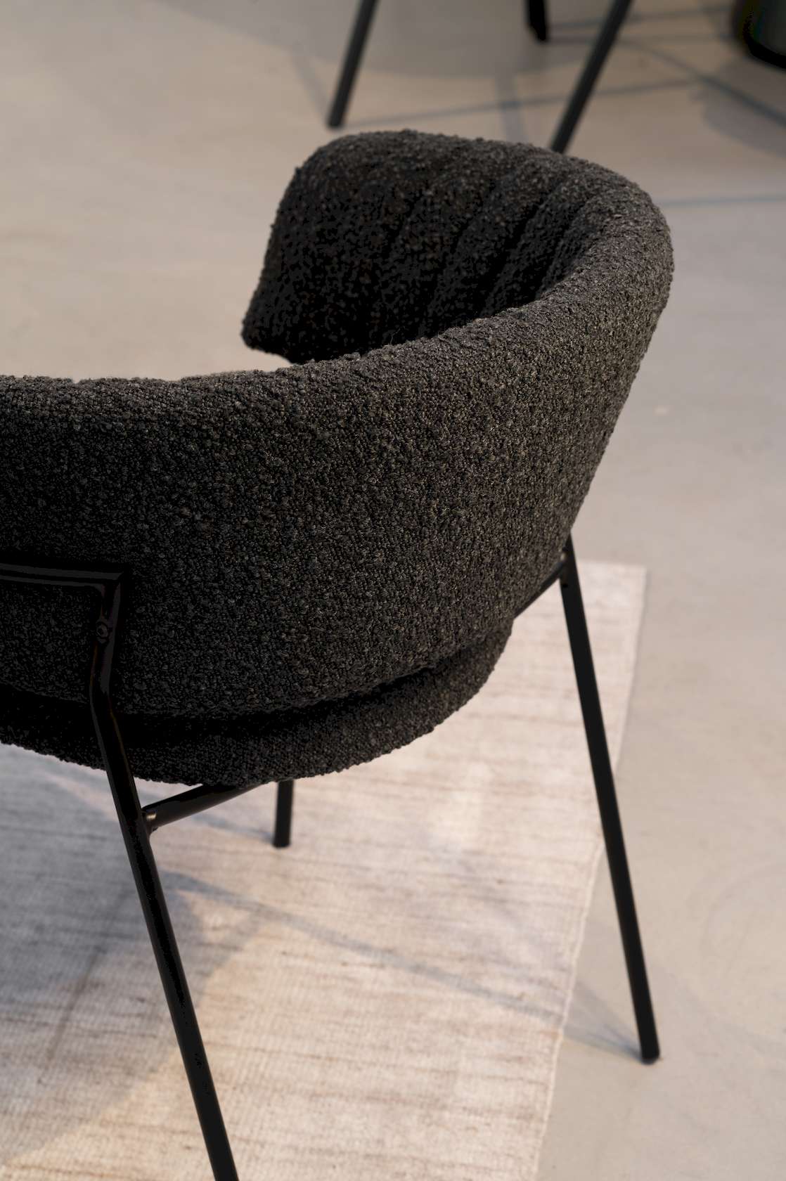 Emily Arm Chair - Black Boucle - Floor Stock