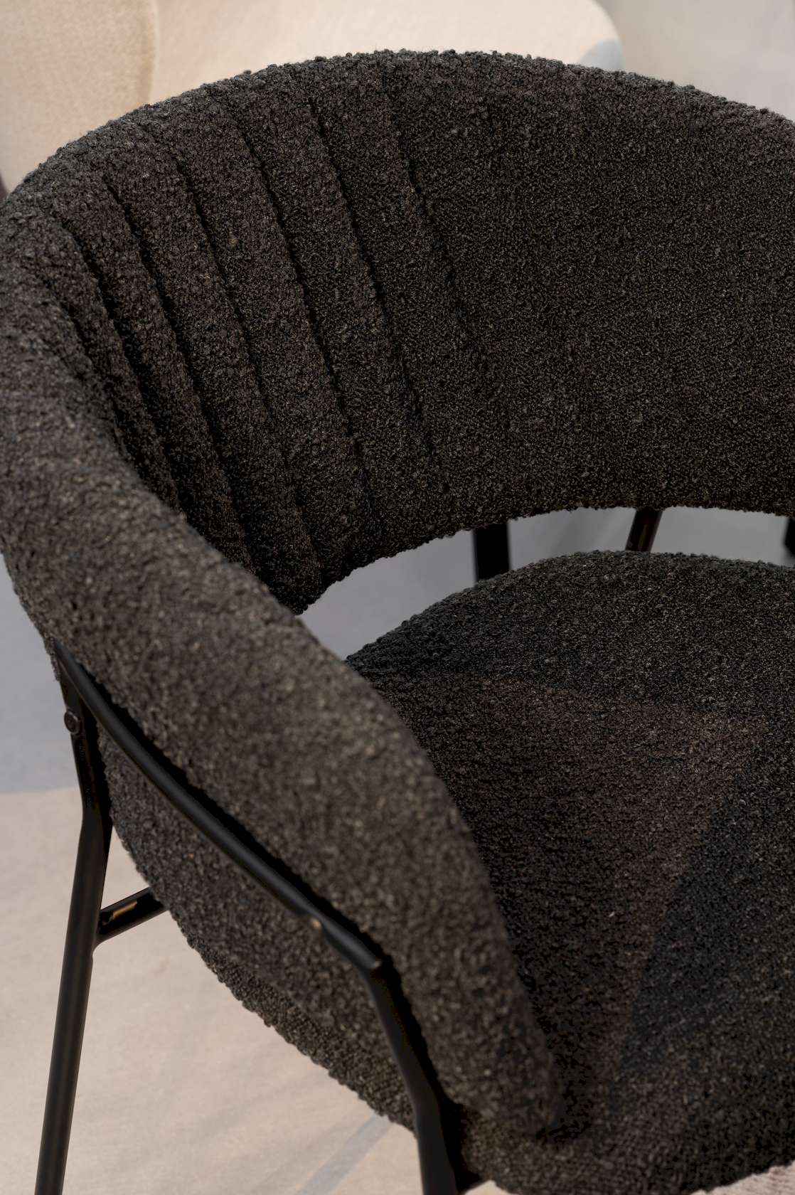 Emily Arm Chair - Black Boucle - Floor Stock