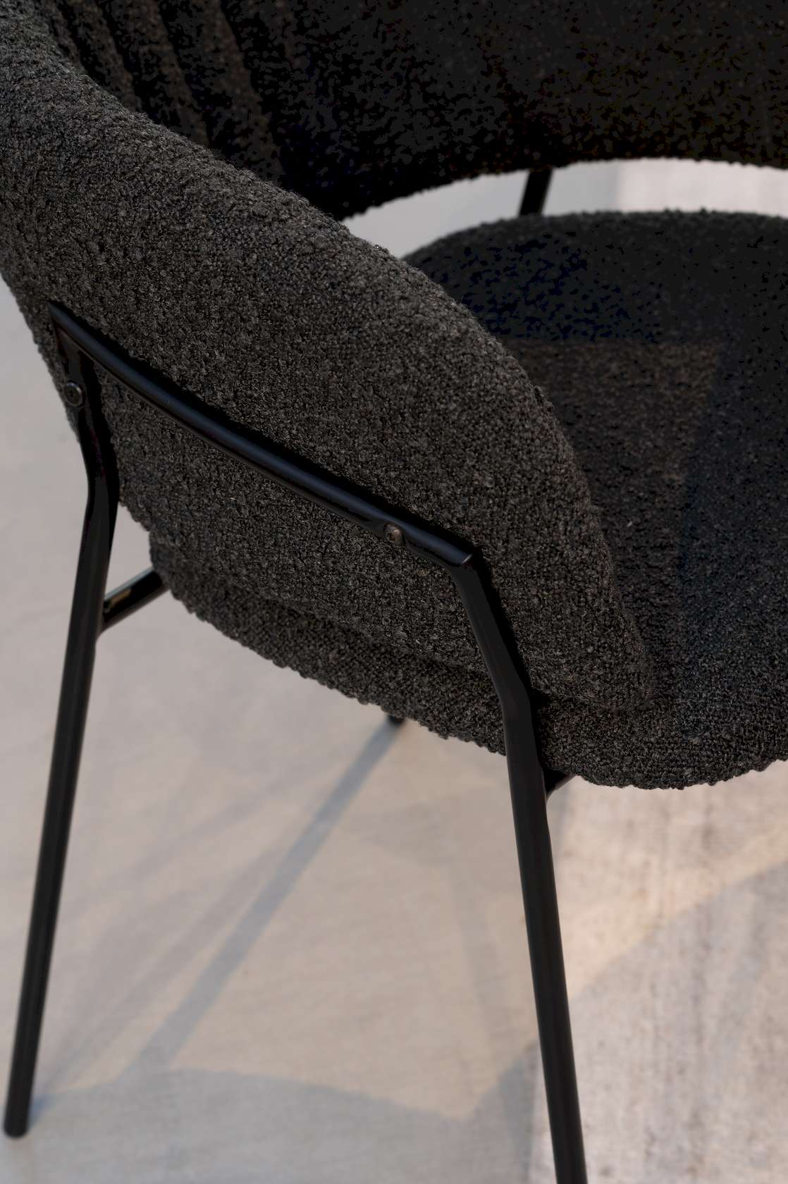 Emily Arm Chair - Black Boucle - Floor Stock
