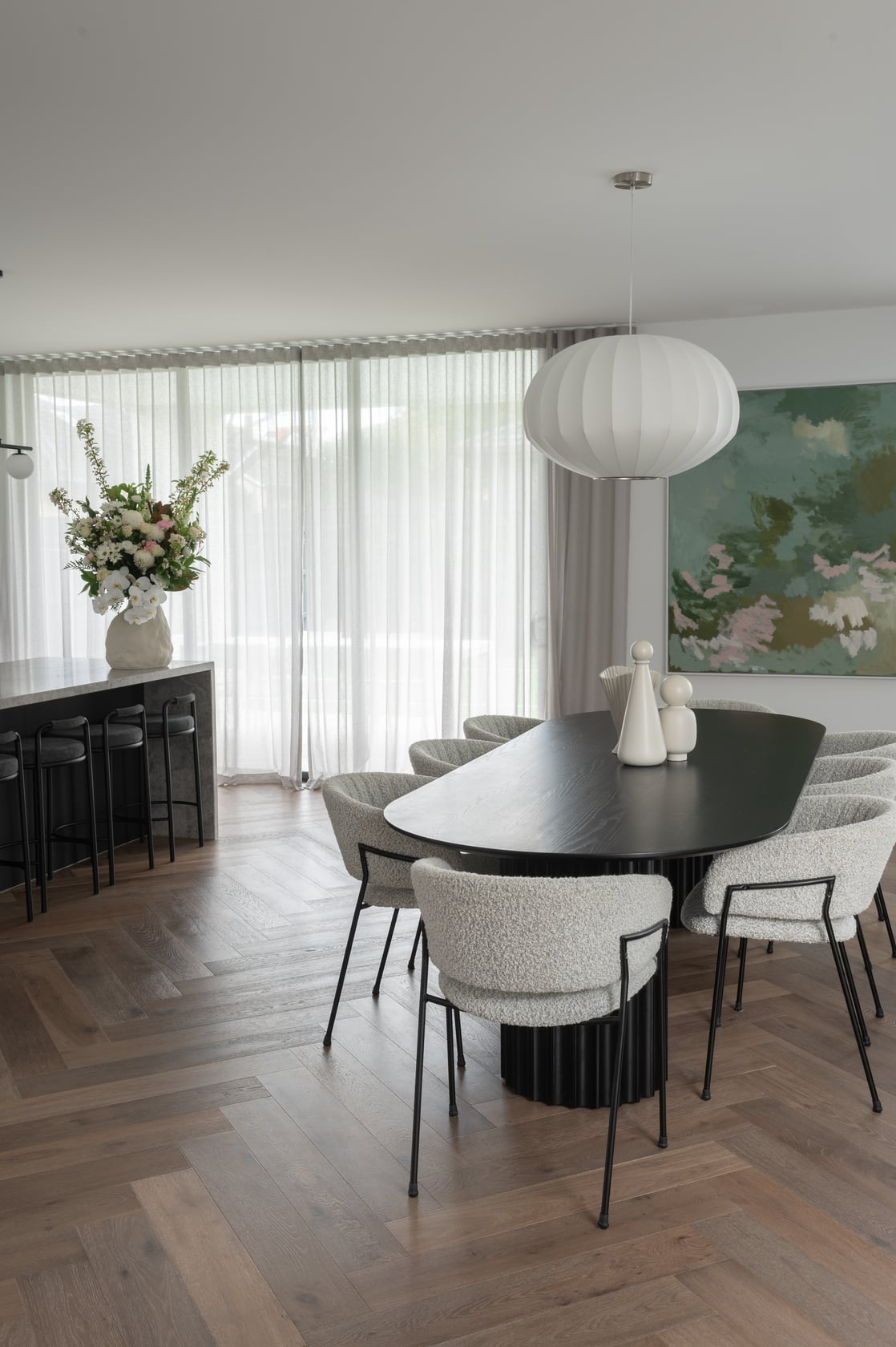 Emily Arm Chair - Black Boucle - Floor Stock