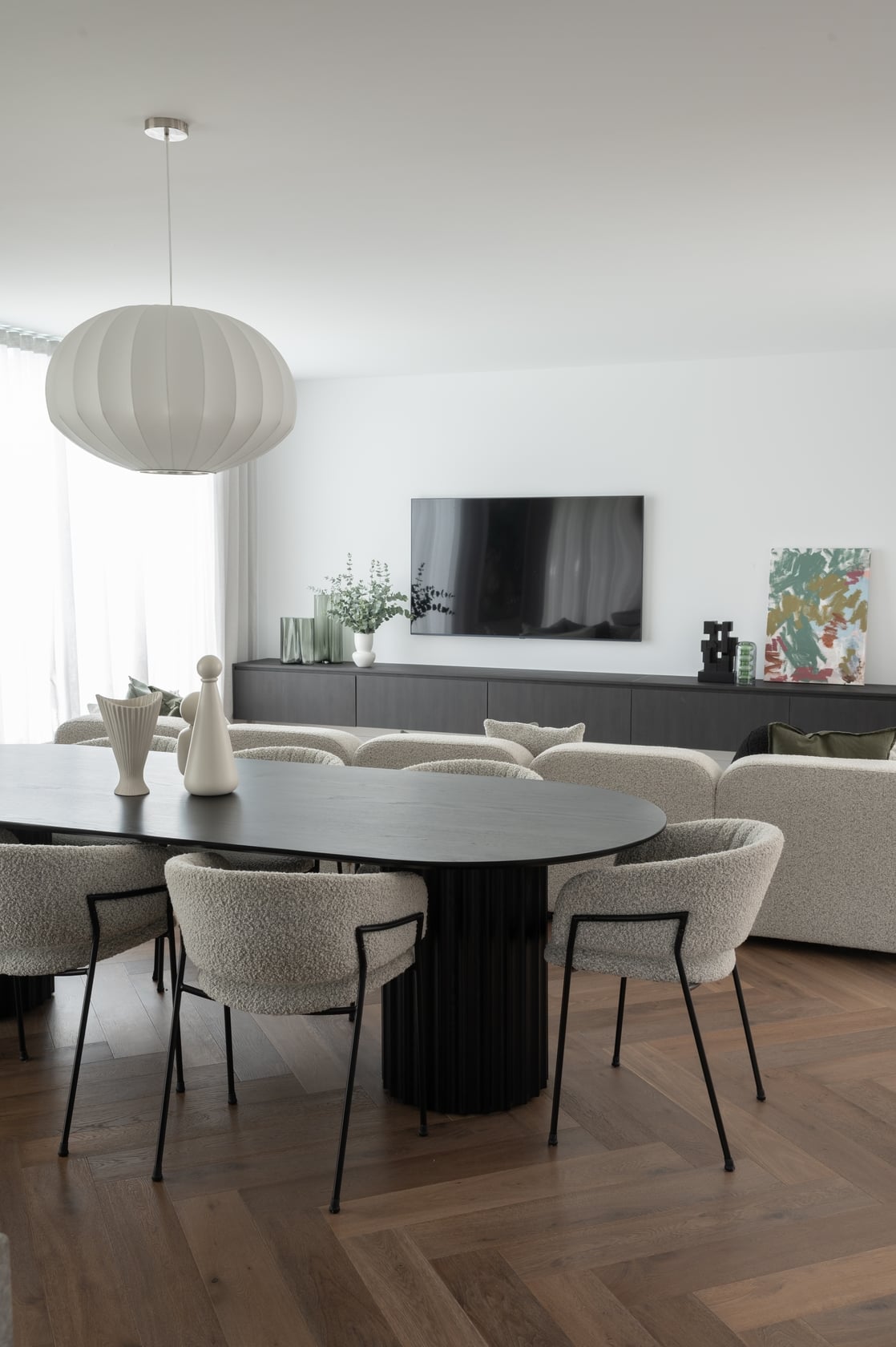 Emily Arm Chair - Black Boucle - Floor Stock