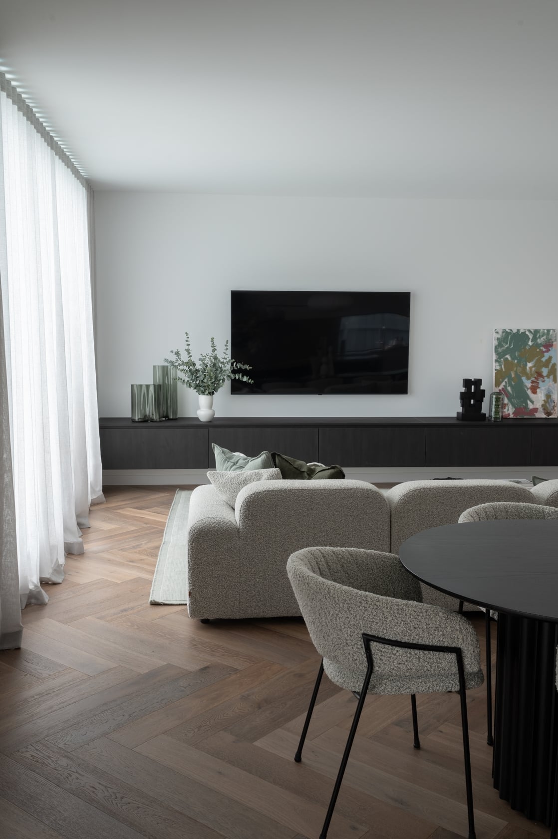 Emily Arm Chair - Black Boucle - Floor Stock