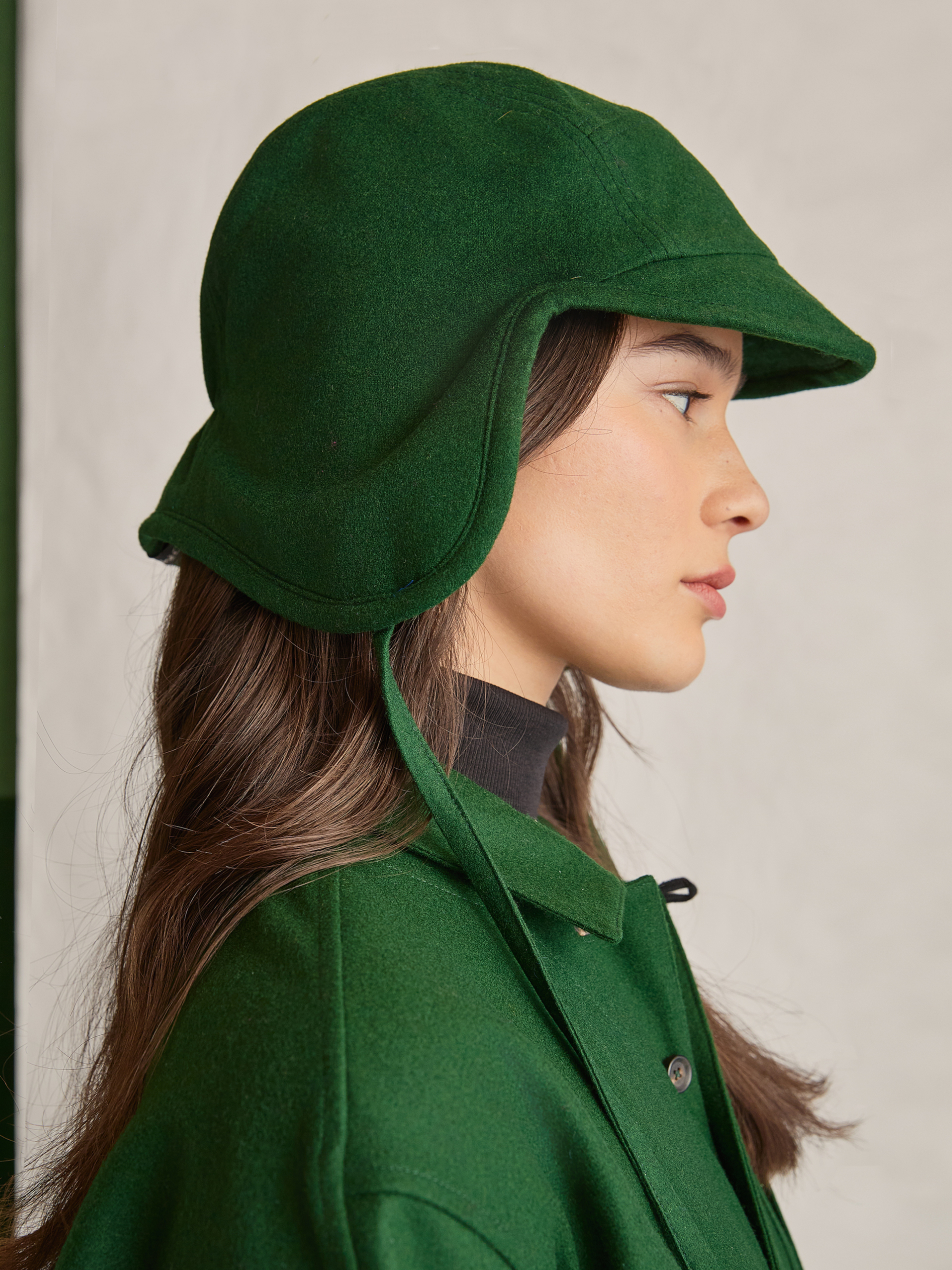 The Trapper Hat (Exacting Green Merino Wool)