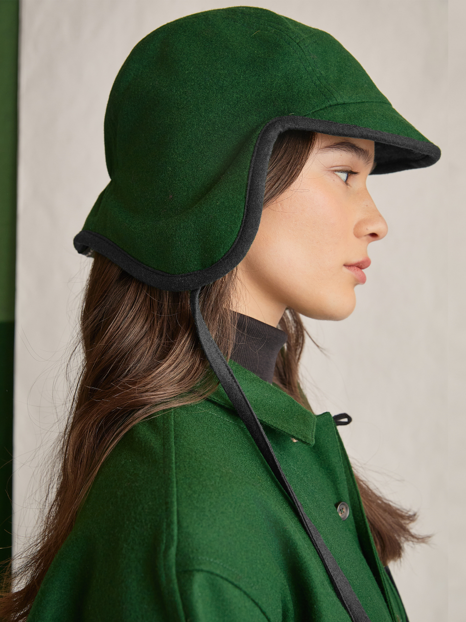 The Trapper Hat (Exacting Green Merino Wool)